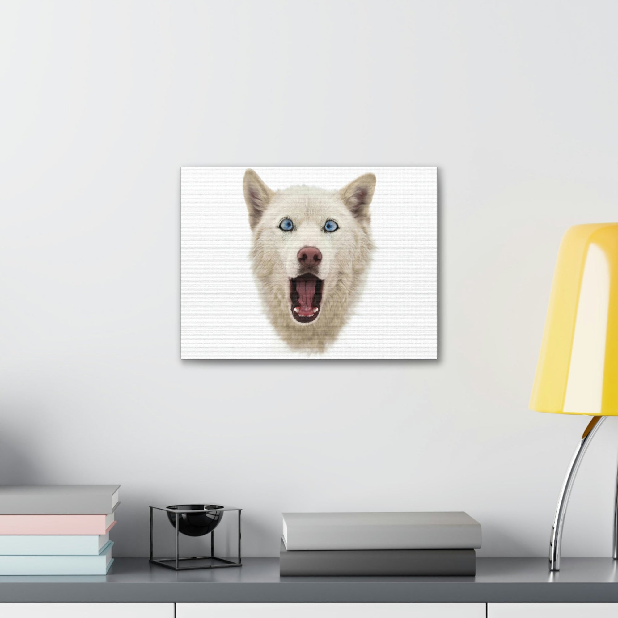 Funny Siberian Husky Silly Siberian Husky Inside Wall Art Ready to Hang Unframed-Express Your Love Gifts