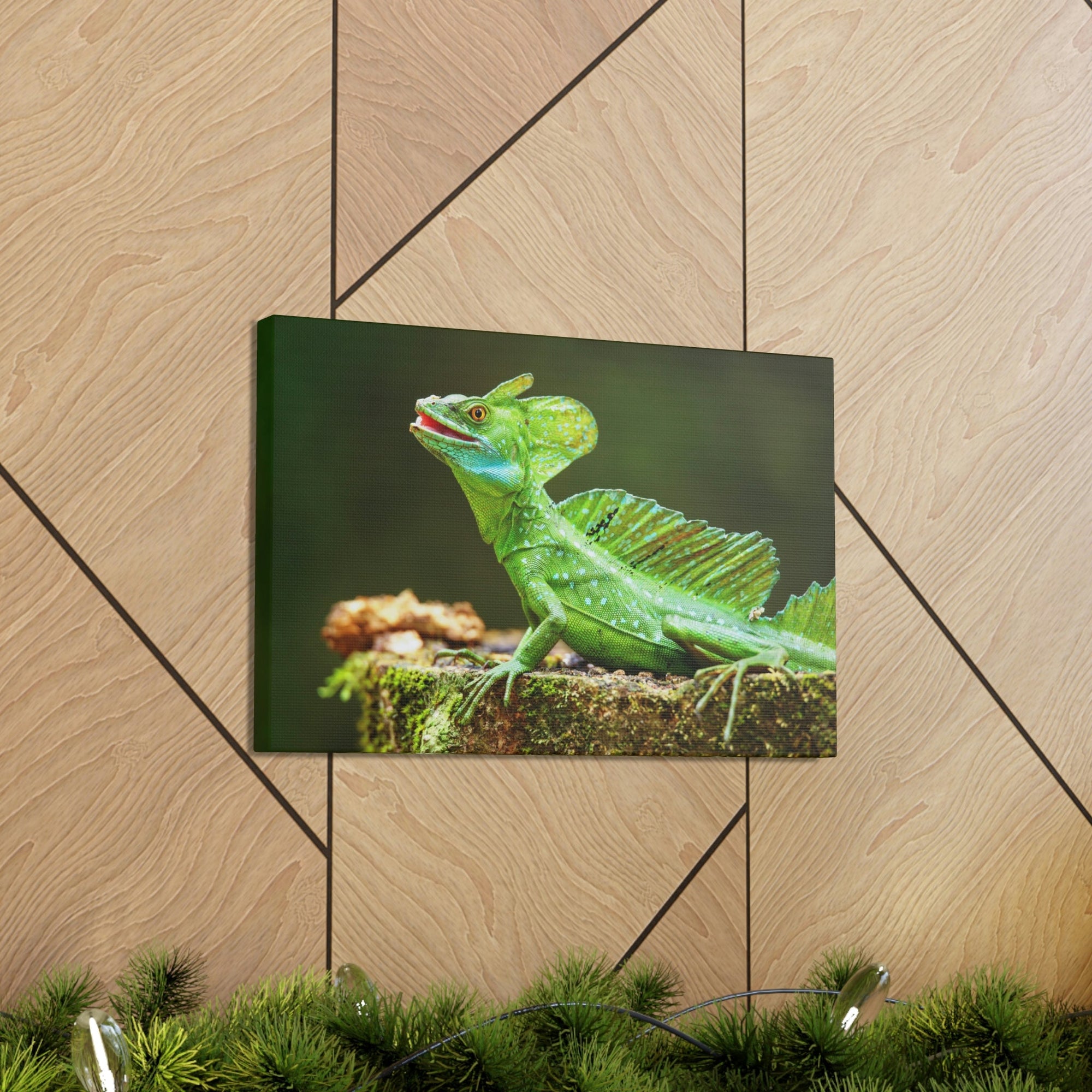 Funny Smiling Basilisk Outside Wall Art Ready to Hang Unframed-Express Your Love Gifts