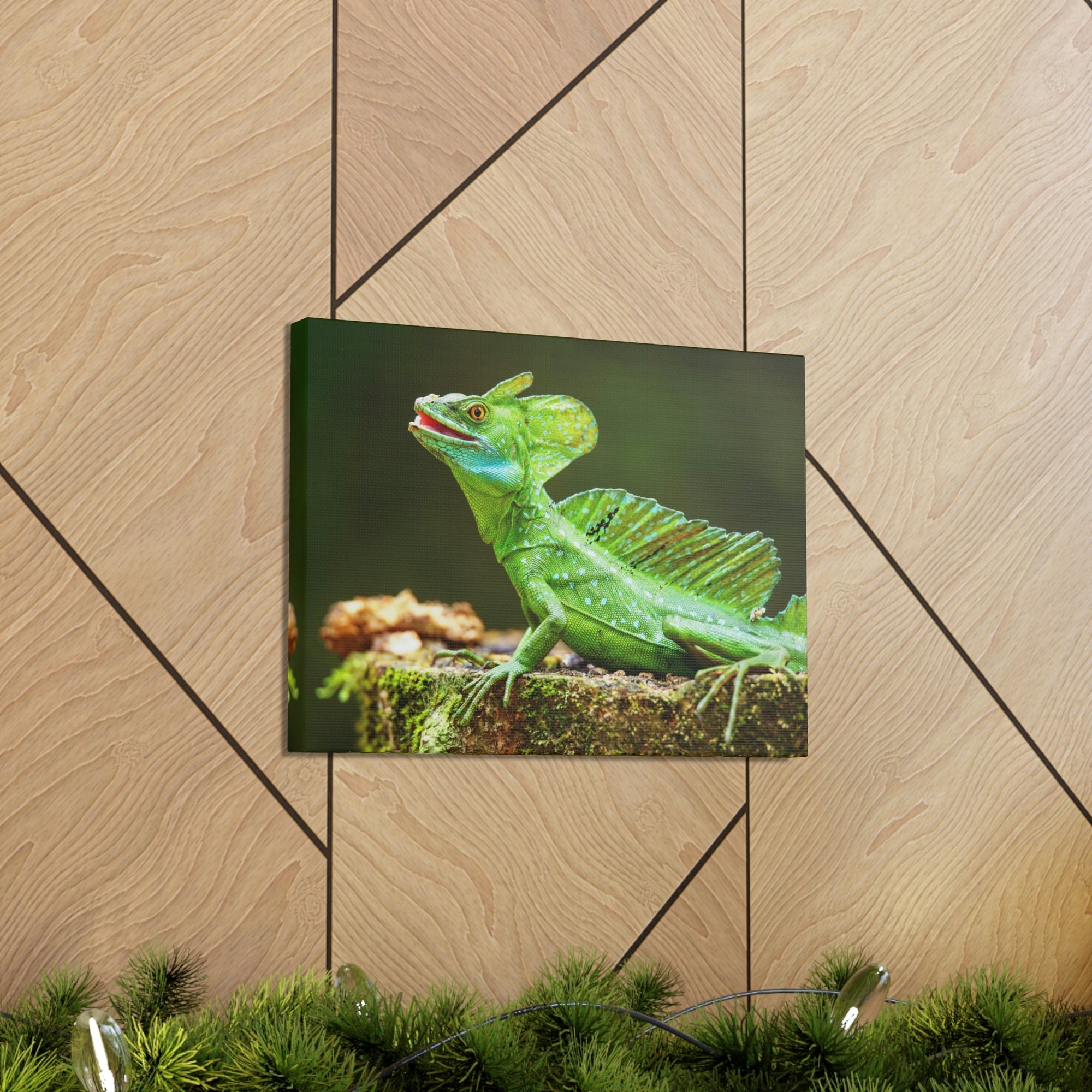 Funny Smiling Basilisk Outside Wall Art Ready to Hang Unframed-Express Your Love Gifts