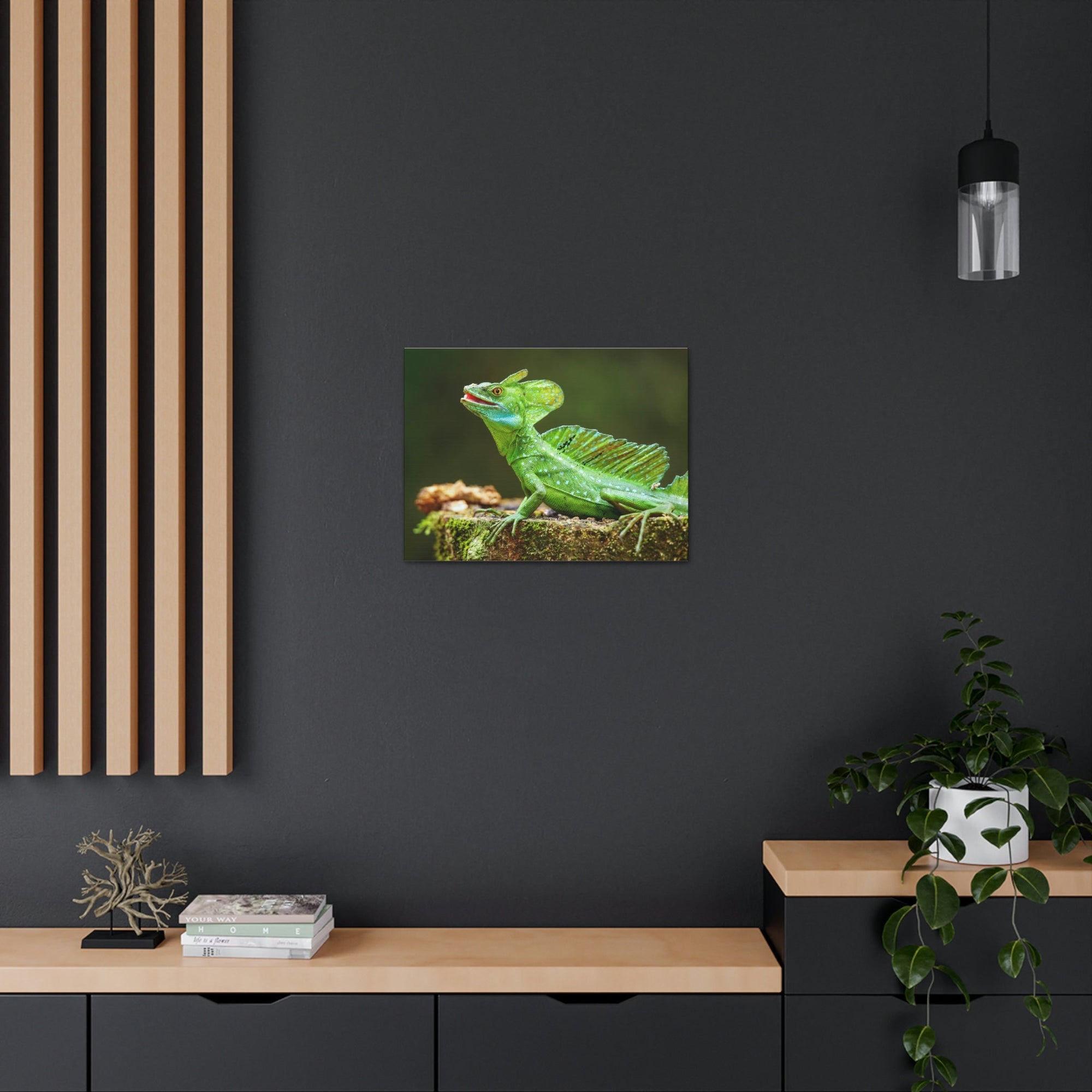 Funny Smiling Basilisk Outside Wall Art Ready to Hang Unframed-Express Your Love Gifts