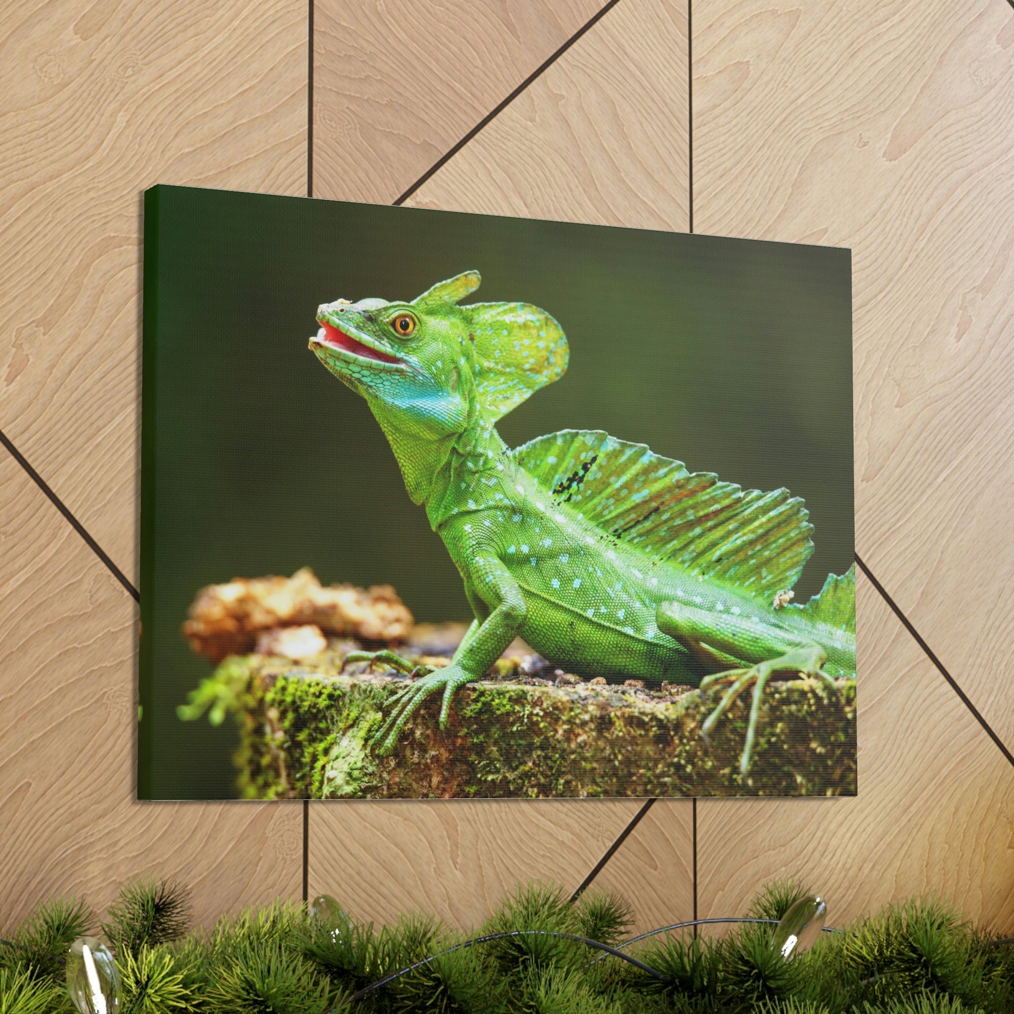 Funny Smiling Basilisk Outside Wall Art Ready to Hang Unframed-Express Your Love Gifts