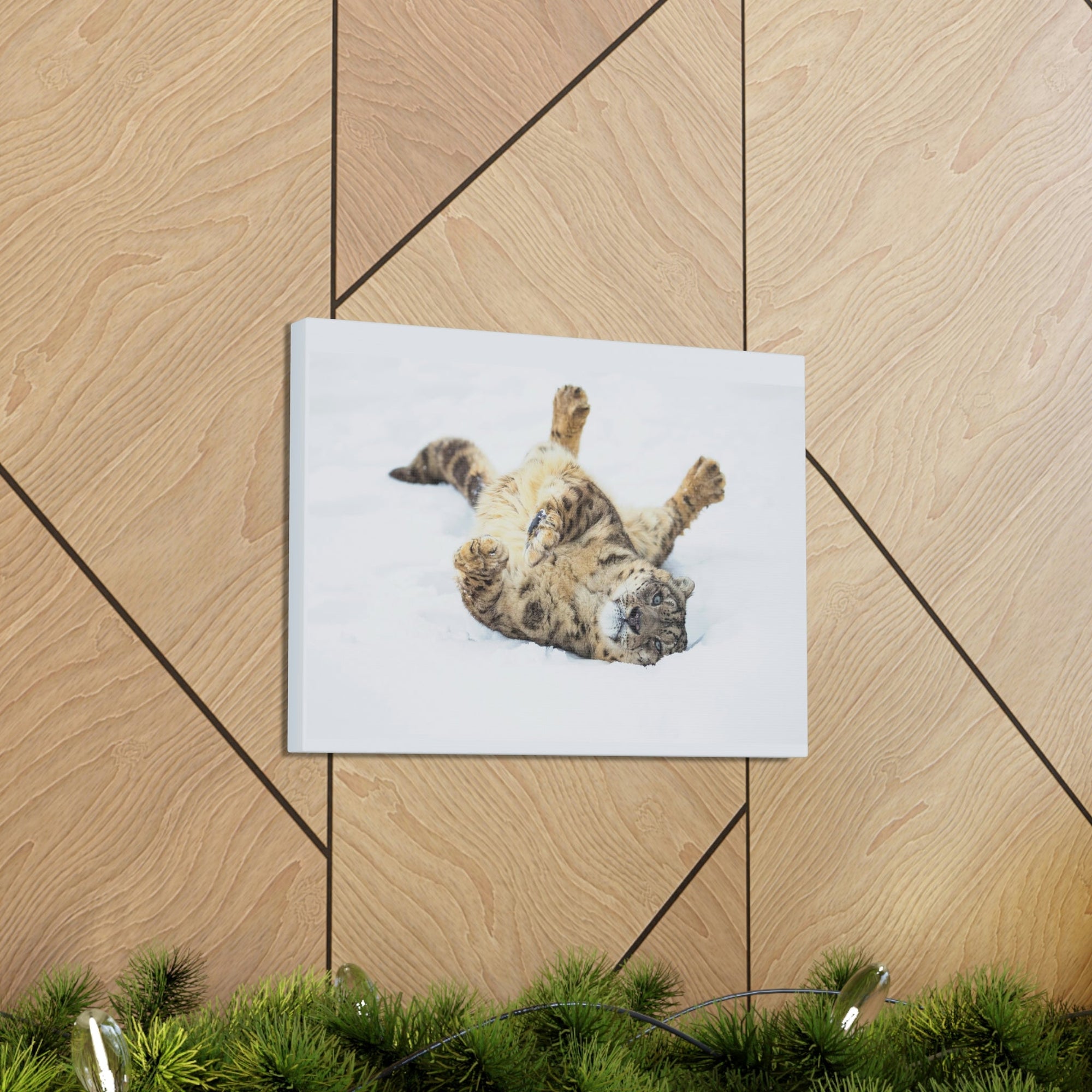 Funny Snow Leopard Silly Snow Leopard Inside Wall Art Ready to Hang Unframed-Express Your Love Gifts