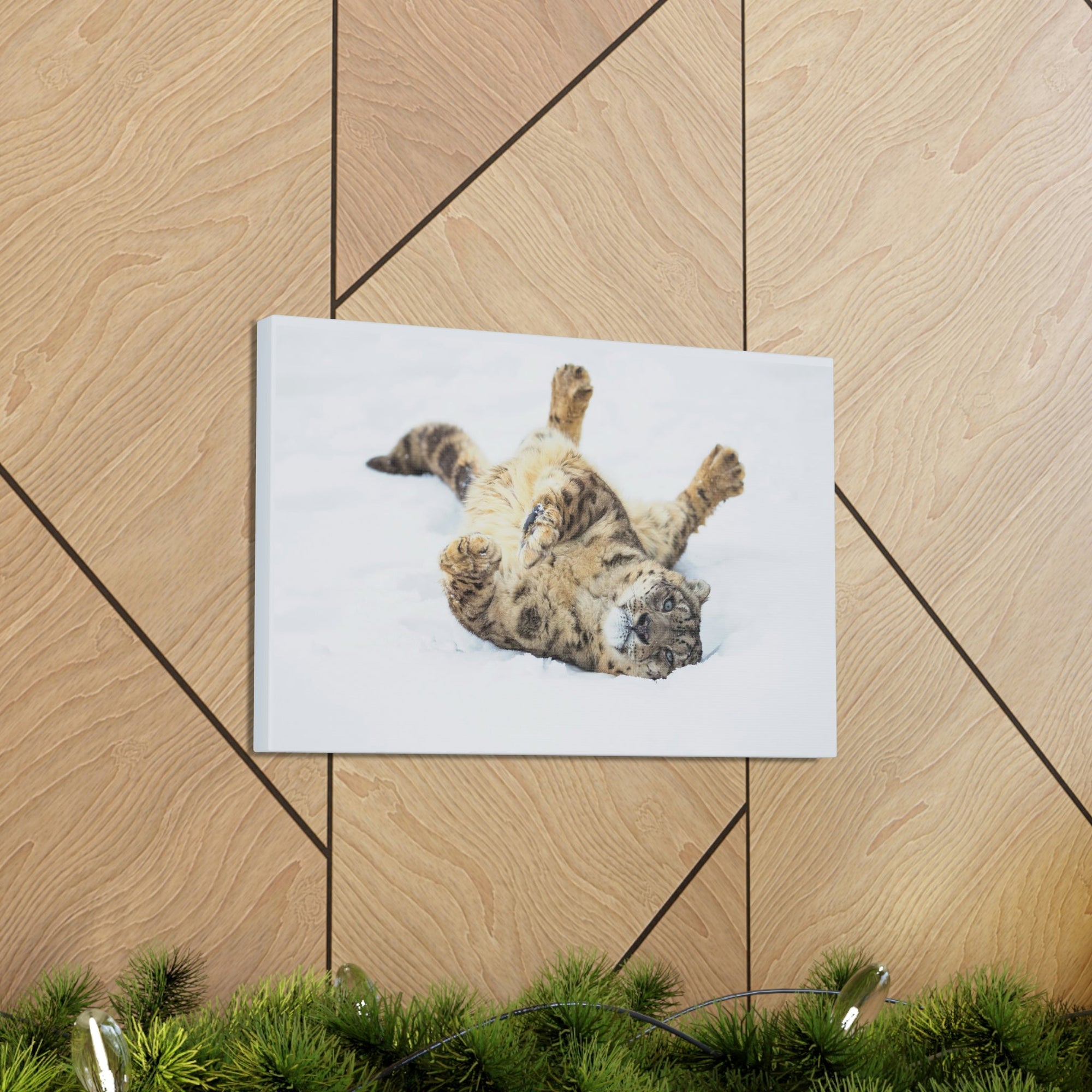 Funny Snow Leopard Silly Snow Leopard Inside Wall Art Ready to Hang Unframed-Express Your Love Gifts