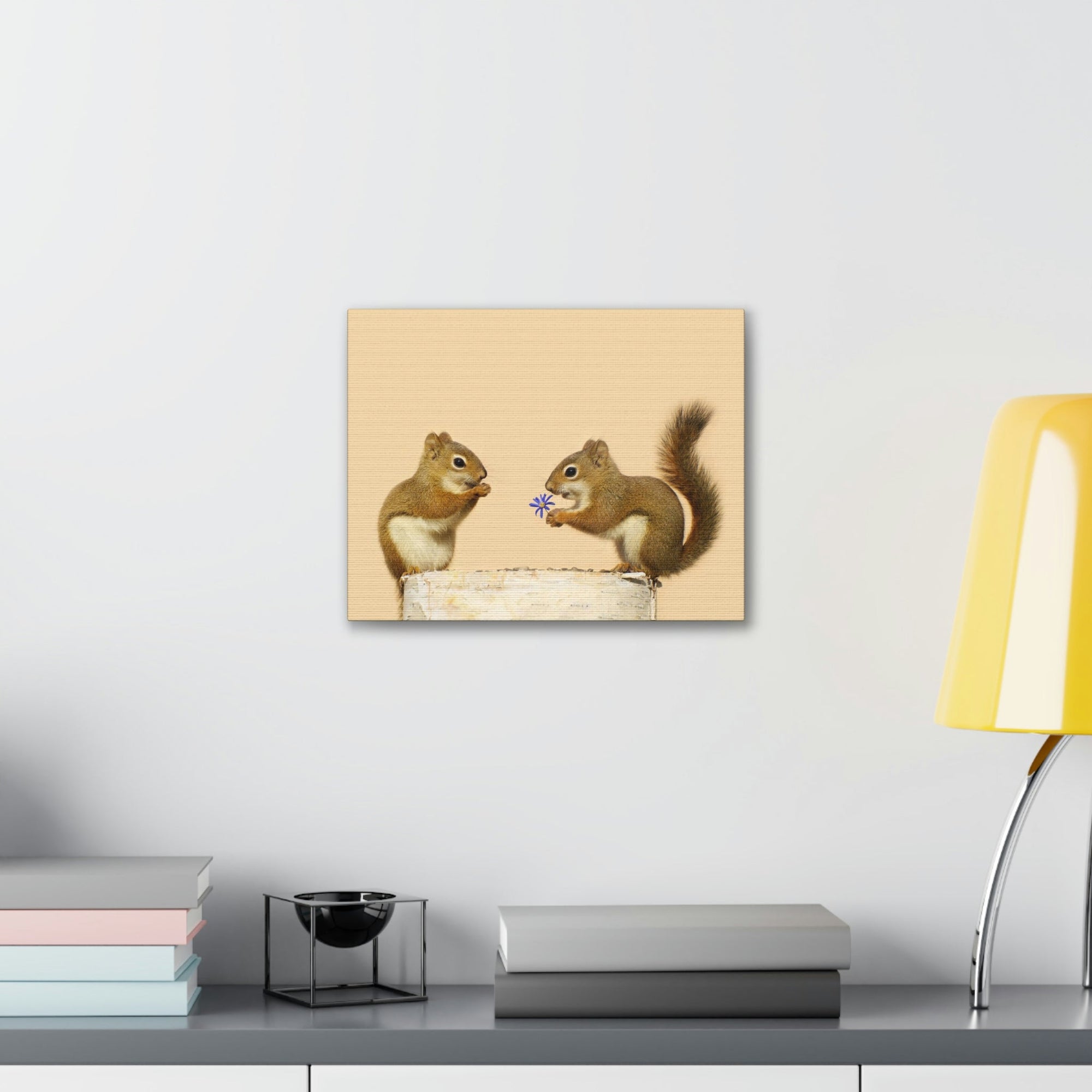 Funny Squirrel Silly Squirrel Couple Wall Art Ready To Hang Unframed-Express Your Love Gifts