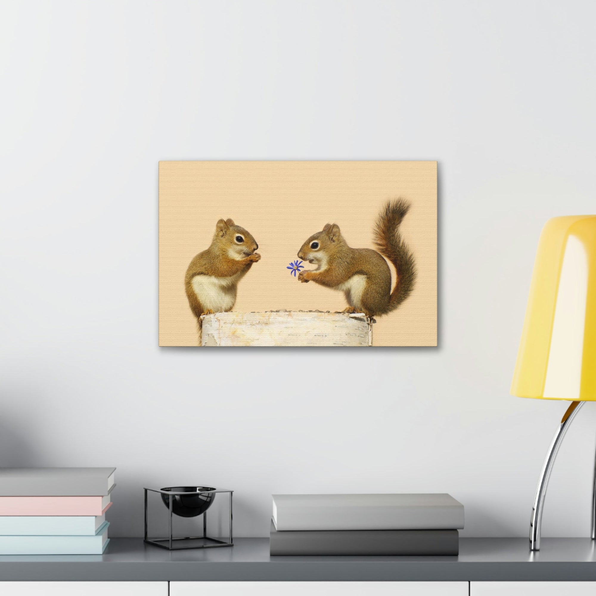 Funny Squirrel Silly Squirrel Couple Wall Art Ready To Hang Unframed-Express Your Love Gifts