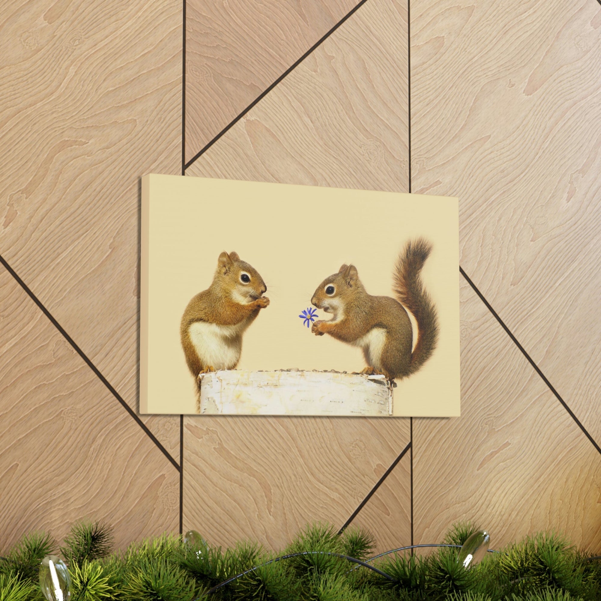 Funny Squirrel Silly Squirrel Couple Wall Art Ready To Hang Unframed-Express Your Love Gifts