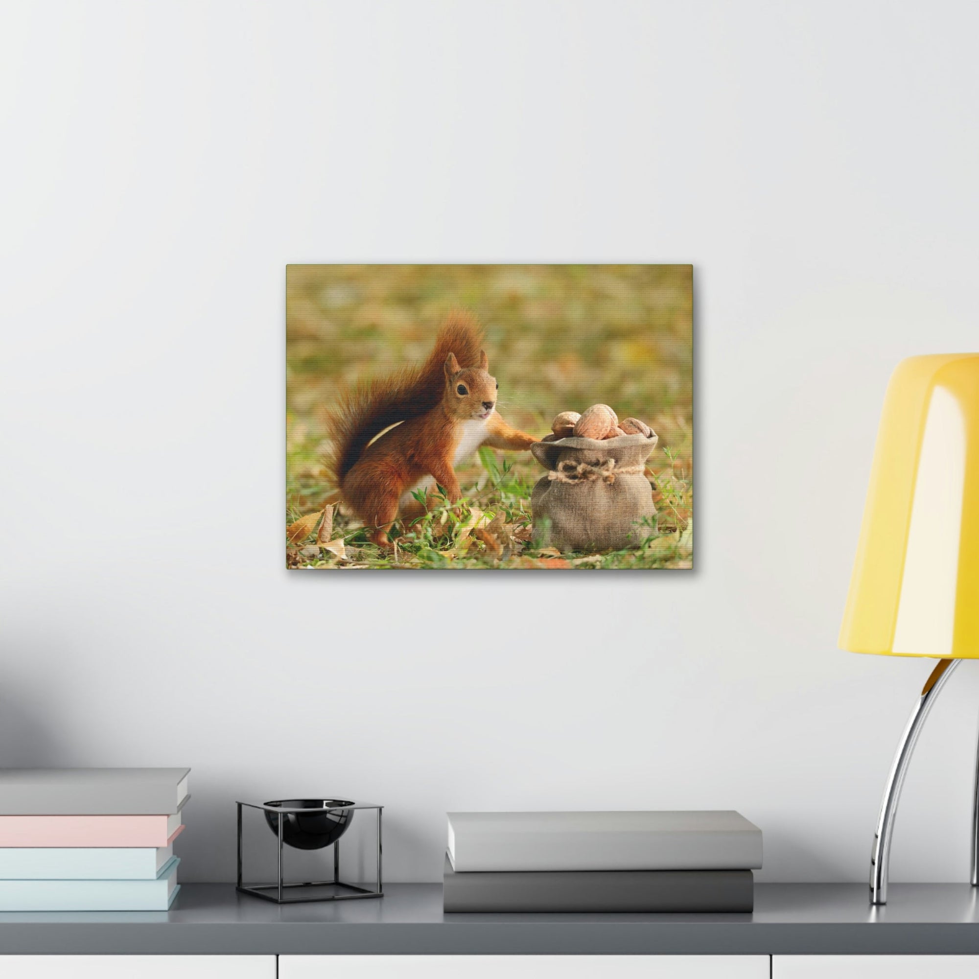 Funny Squirrel Silly Squirrel Outside Wall Art Ready to Hang Unframed-Express Your Love Gifts