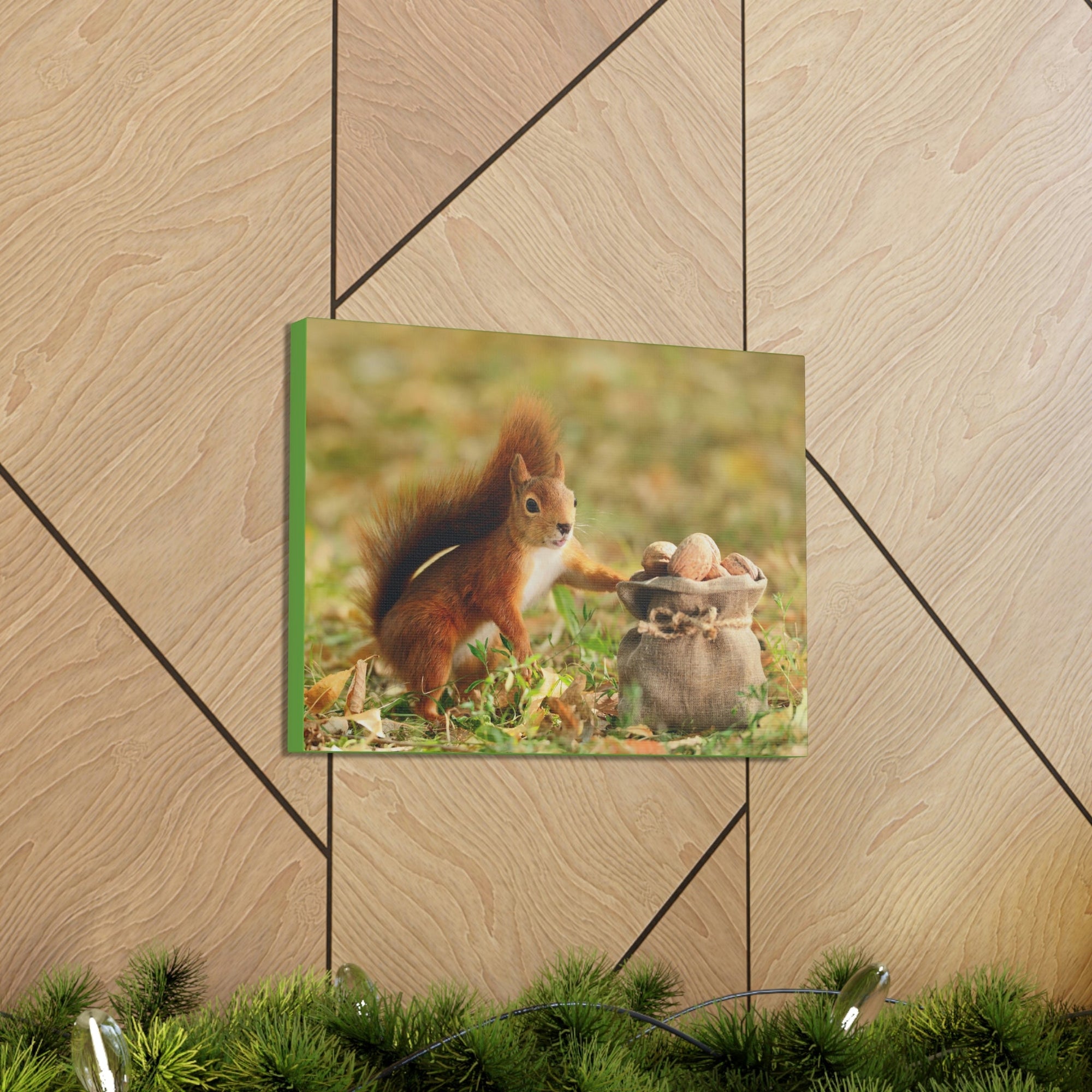 Funny Squirrel Silly Squirrel Outside Wall Art Ready to Hang Unframed-Express Your Love Gifts