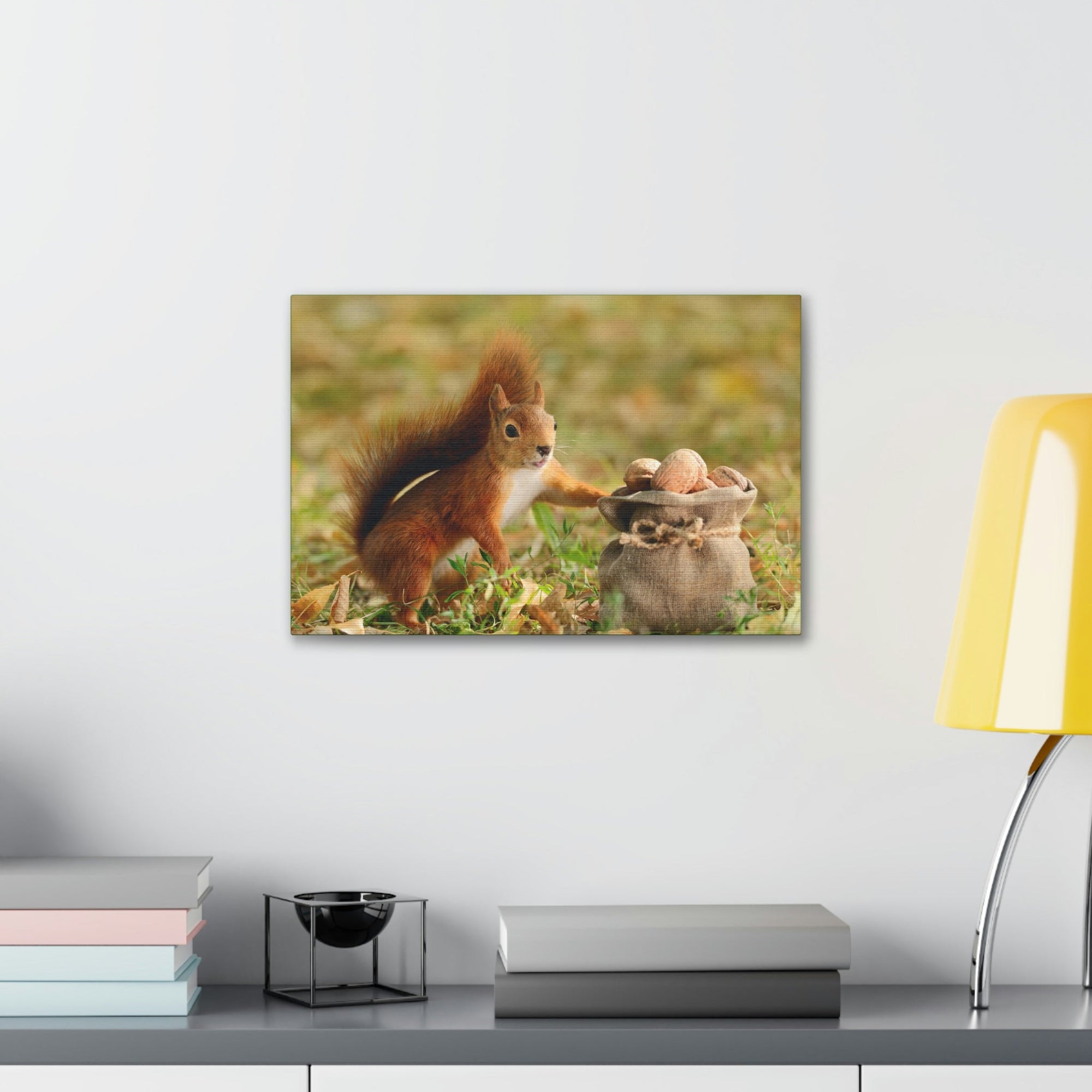 Funny Squirrel Silly Squirrel Outside Wall Art Ready to Hang Unframed-Express Your Love Gifts