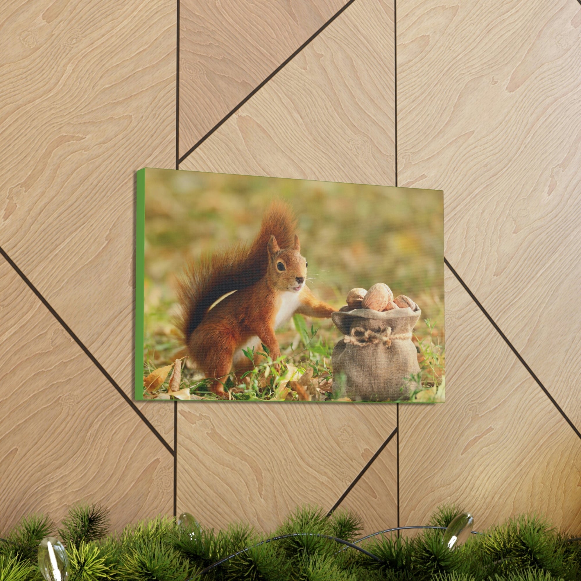 Funny Squirrel Silly Squirrel Outside Wall Art Ready to Hang Unframed-Express Your Love Gifts