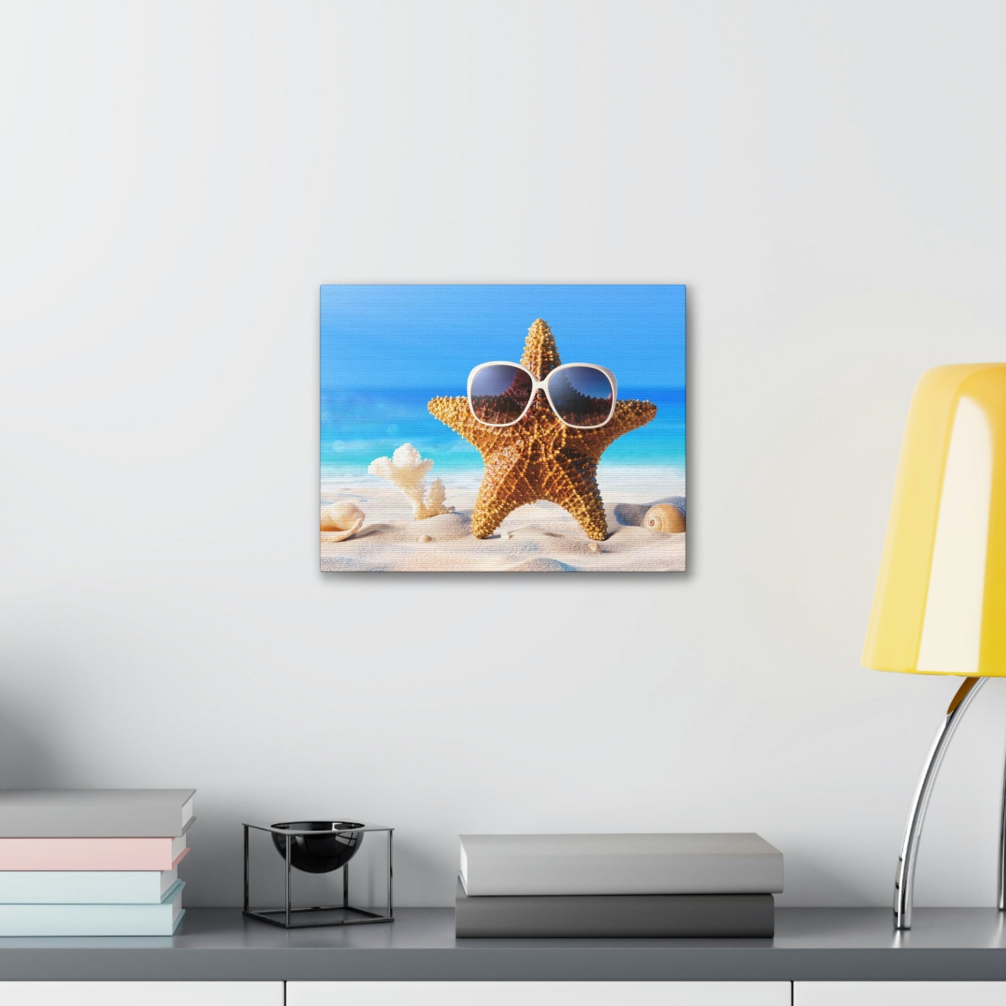 Funny Starfish Silly Starfish Wall Art Ready To Hang Unframed-Express Your Love Gifts