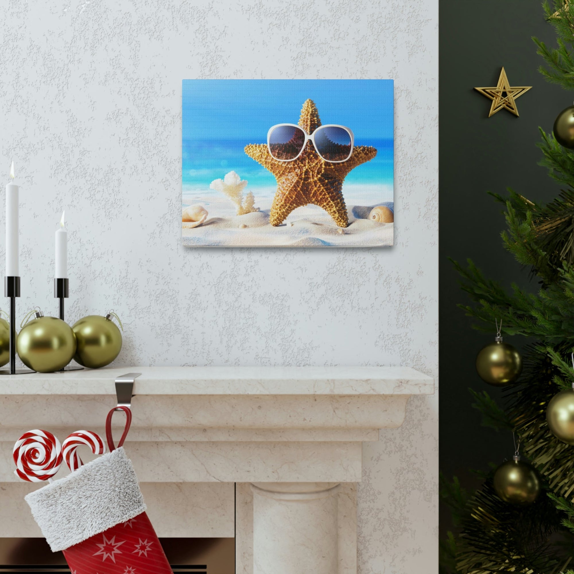 Funny Starfish Silly Starfish Wall Art Ready To Hang Unframed-Express Your Love Gifts