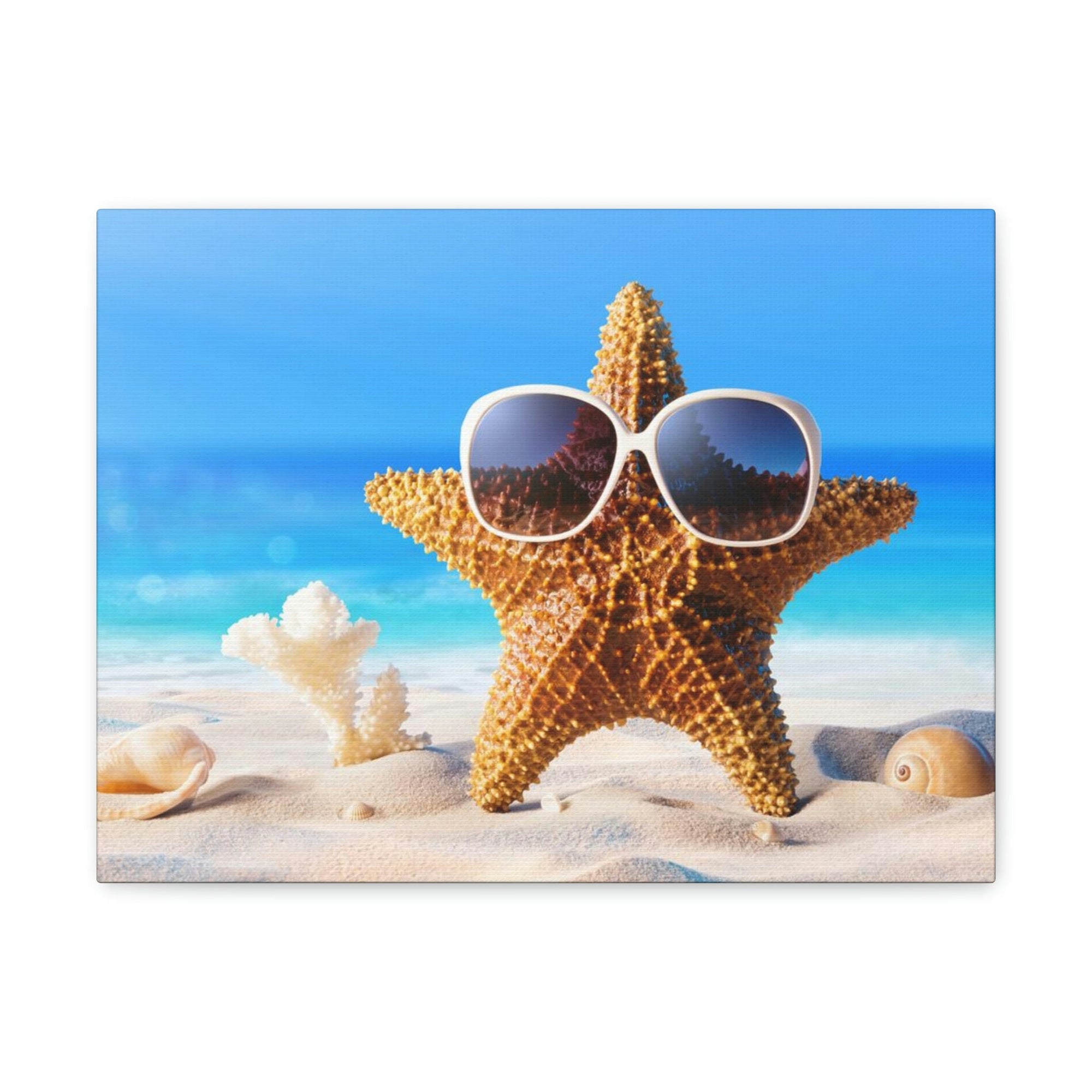 Funny Starfish Silly Starfish Wall Art Ready To Hang Unframed-Express Your Love Gifts