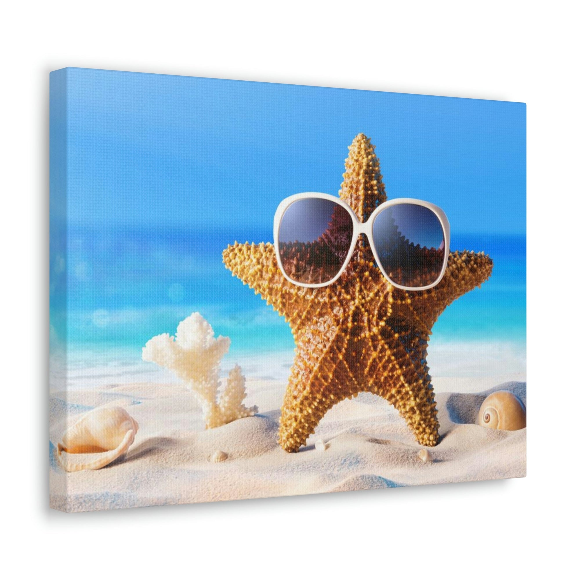 Funny Starfish Silly Starfish Wall Art Ready To Hang Unframed-Express Your Love Gifts