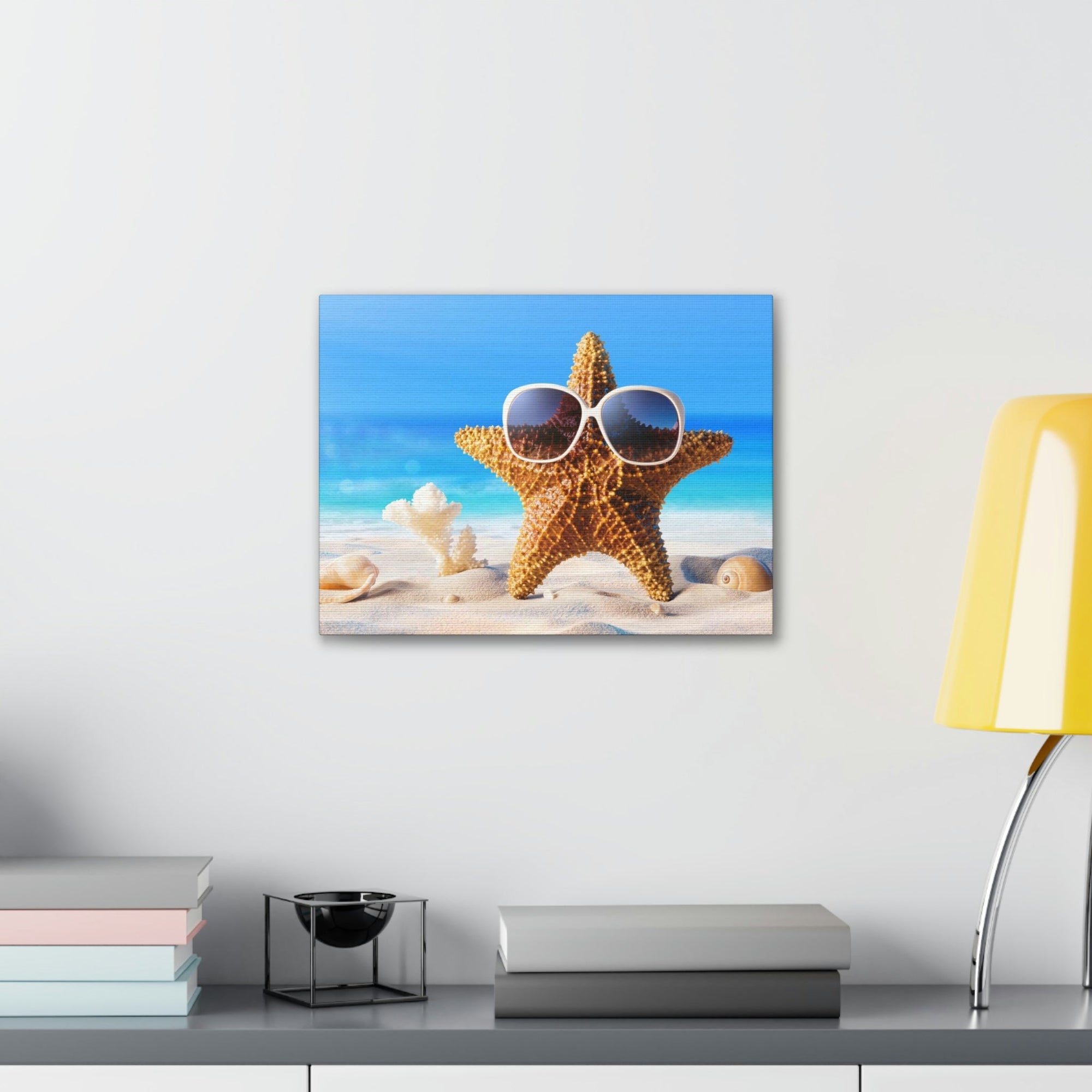 Funny Starfish Silly Starfish Wall Art Ready To Hang Unframed-Express Your Love Gifts