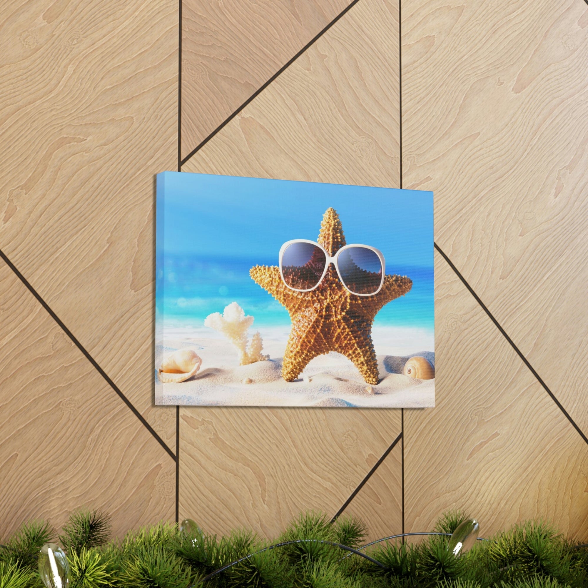 Funny Starfish Silly Starfish Wall Art Ready To Hang Unframed-Express Your Love Gifts