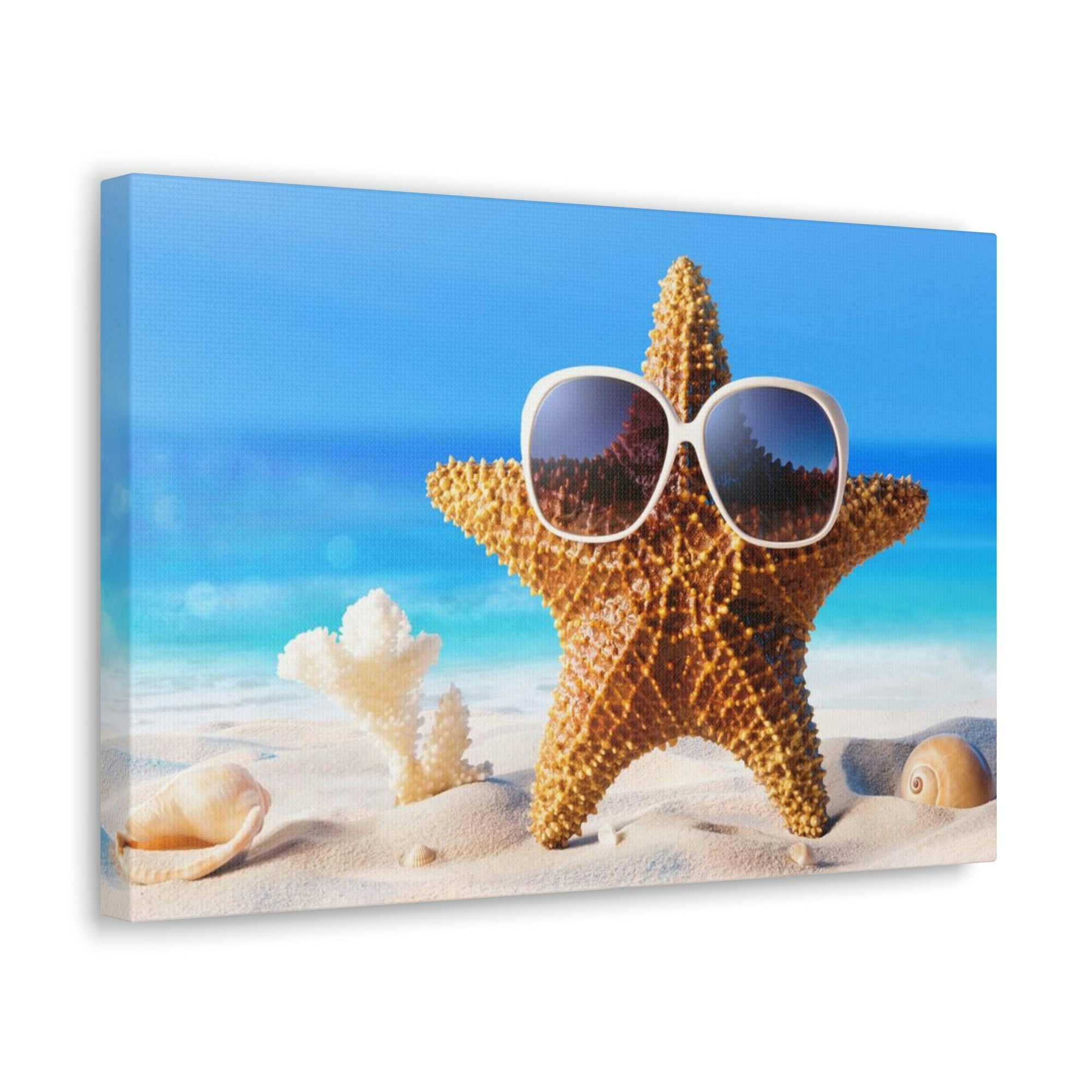 Funny Starfish Silly Starfish Wall Art Ready To Hang Unframed-Express Your Love Gifts