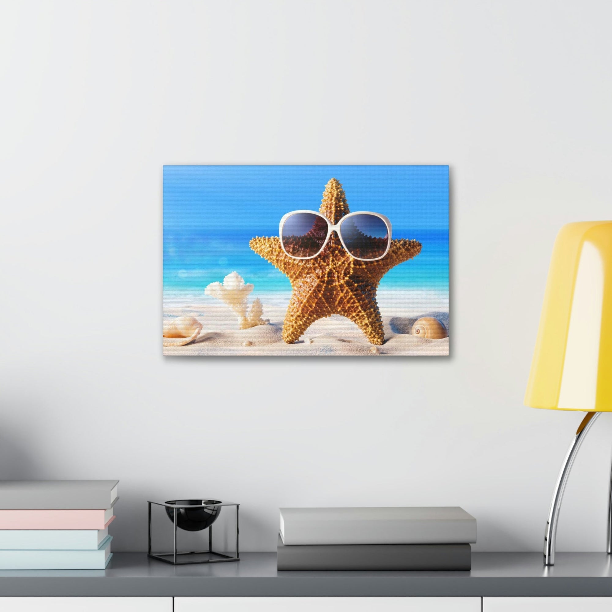 Funny Starfish Silly Starfish Wall Art Ready To Hang Unframed-Express Your Love Gifts