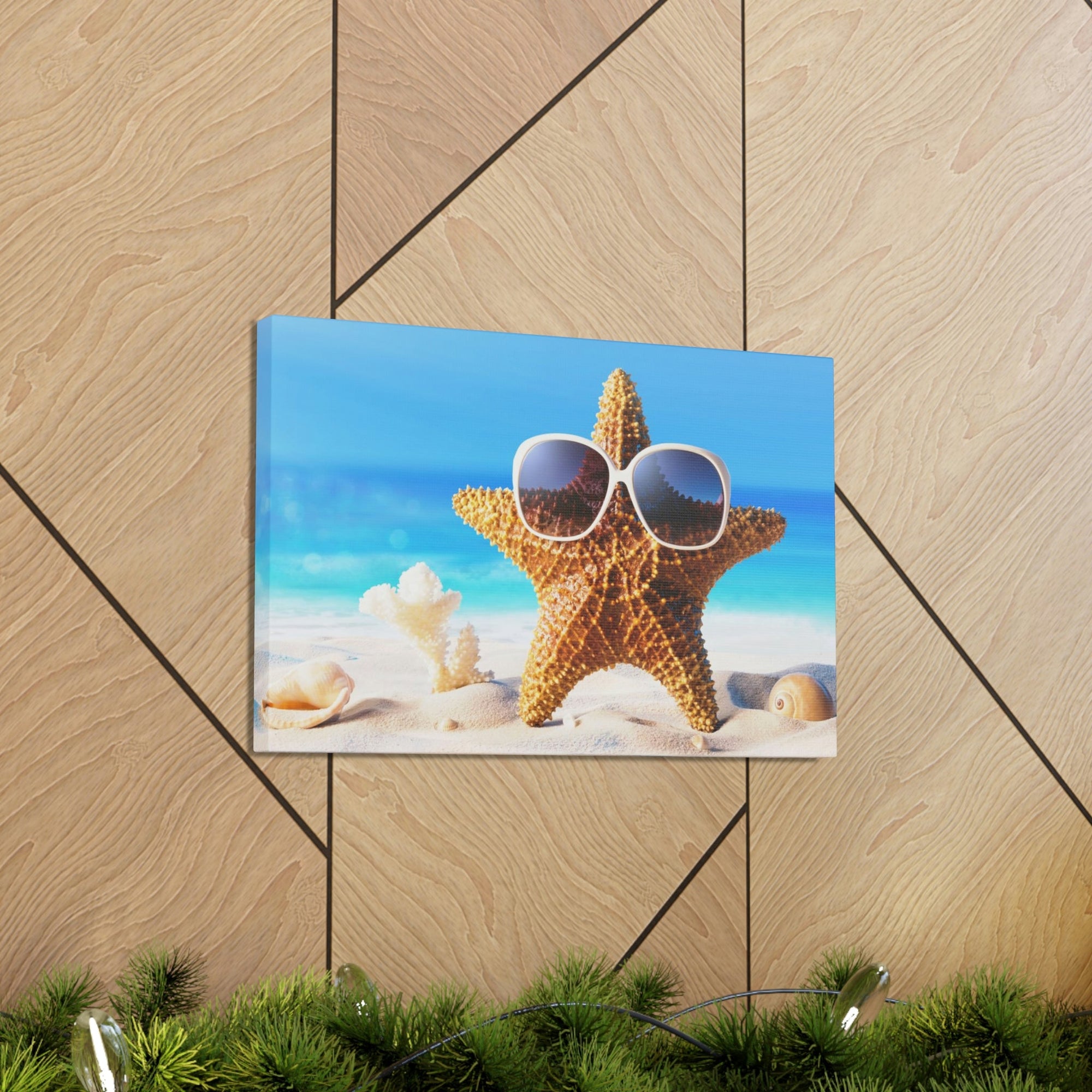 Funny Starfish Silly Starfish Wall Art Ready To Hang Unframed-Express Your Love Gifts