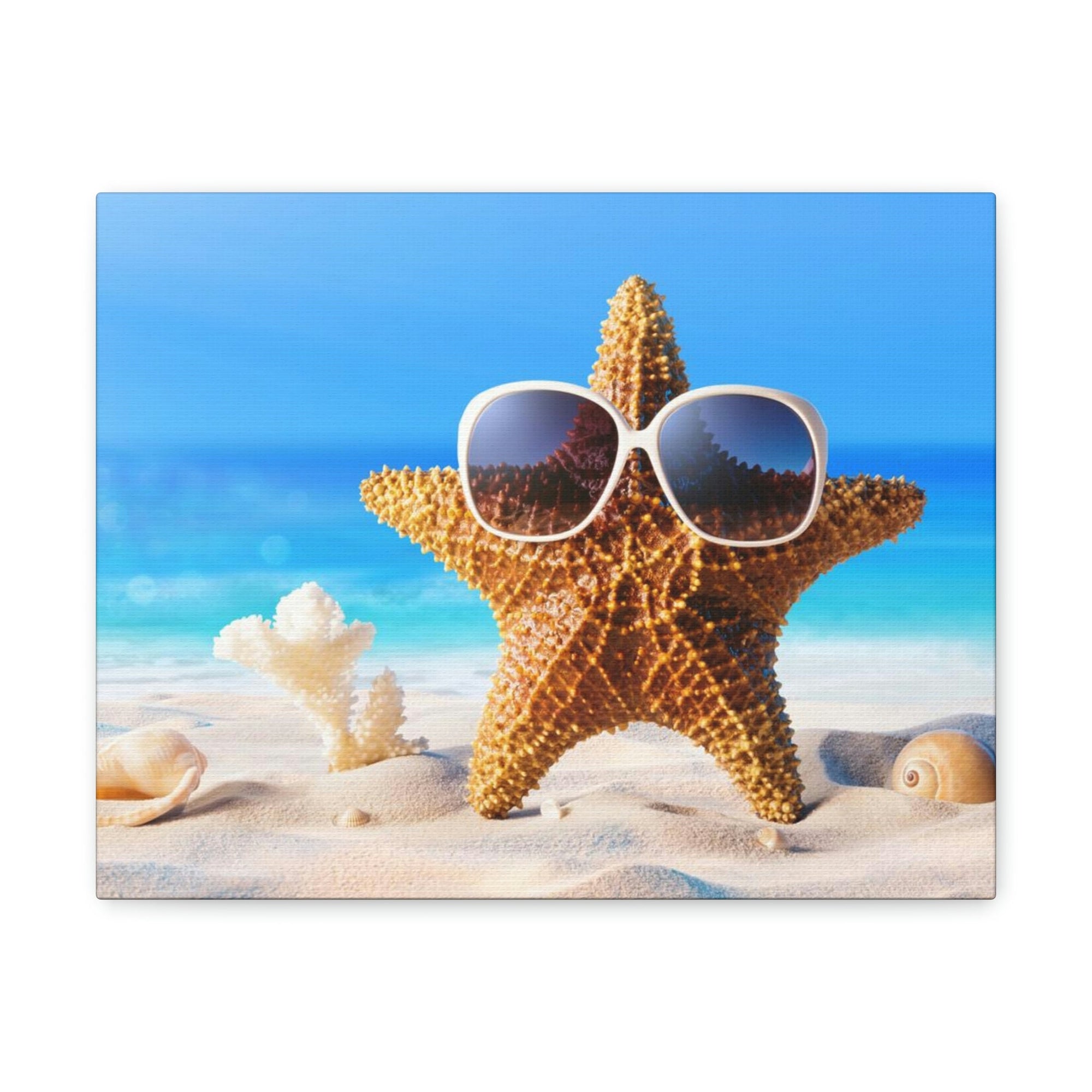 Funny Starfish Silly Starfish Wall Art Ready To Hang Unframed-Express Your Love Gifts