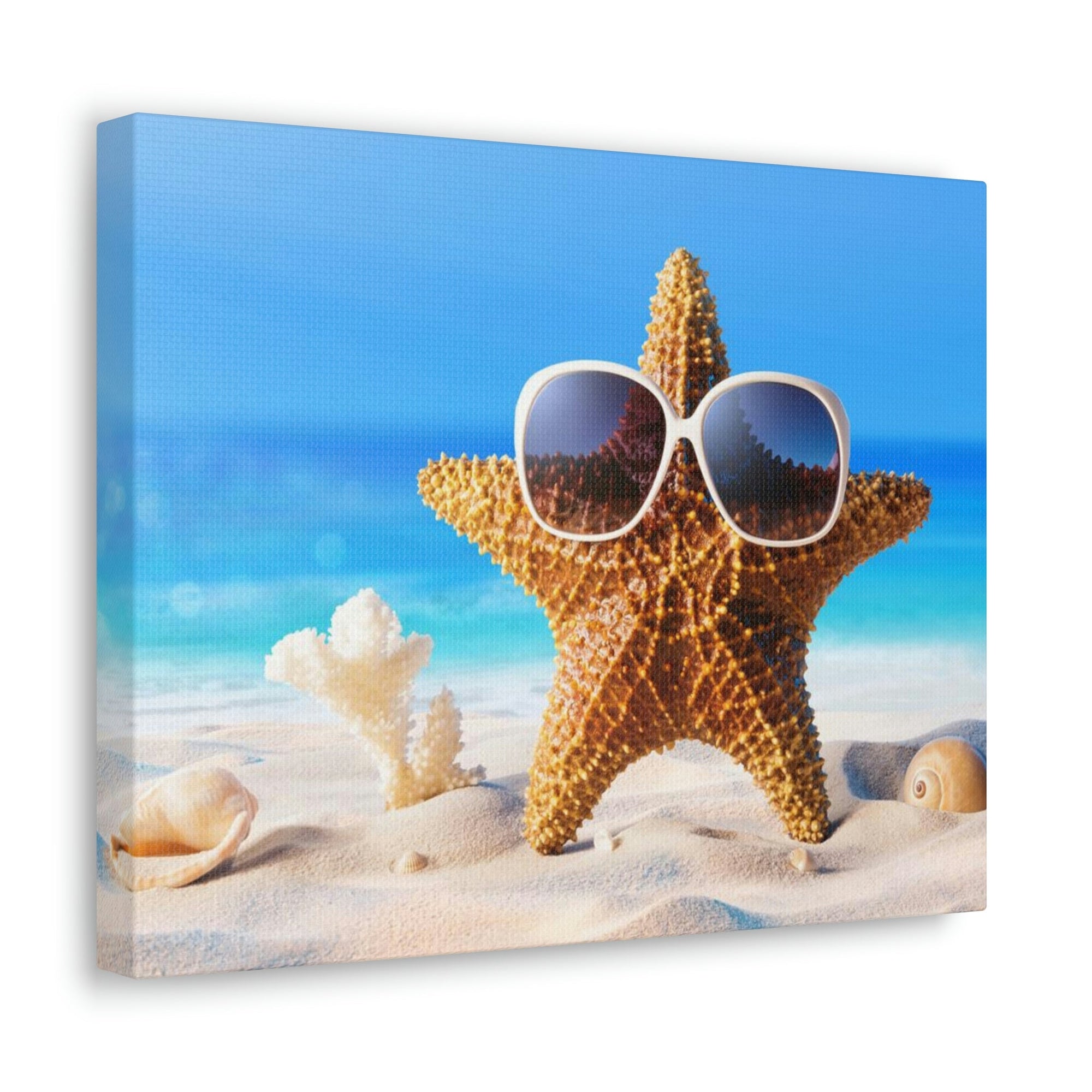 Funny Starfish Silly Starfish Wall Art Ready To Hang Unframed-Express Your Love Gifts