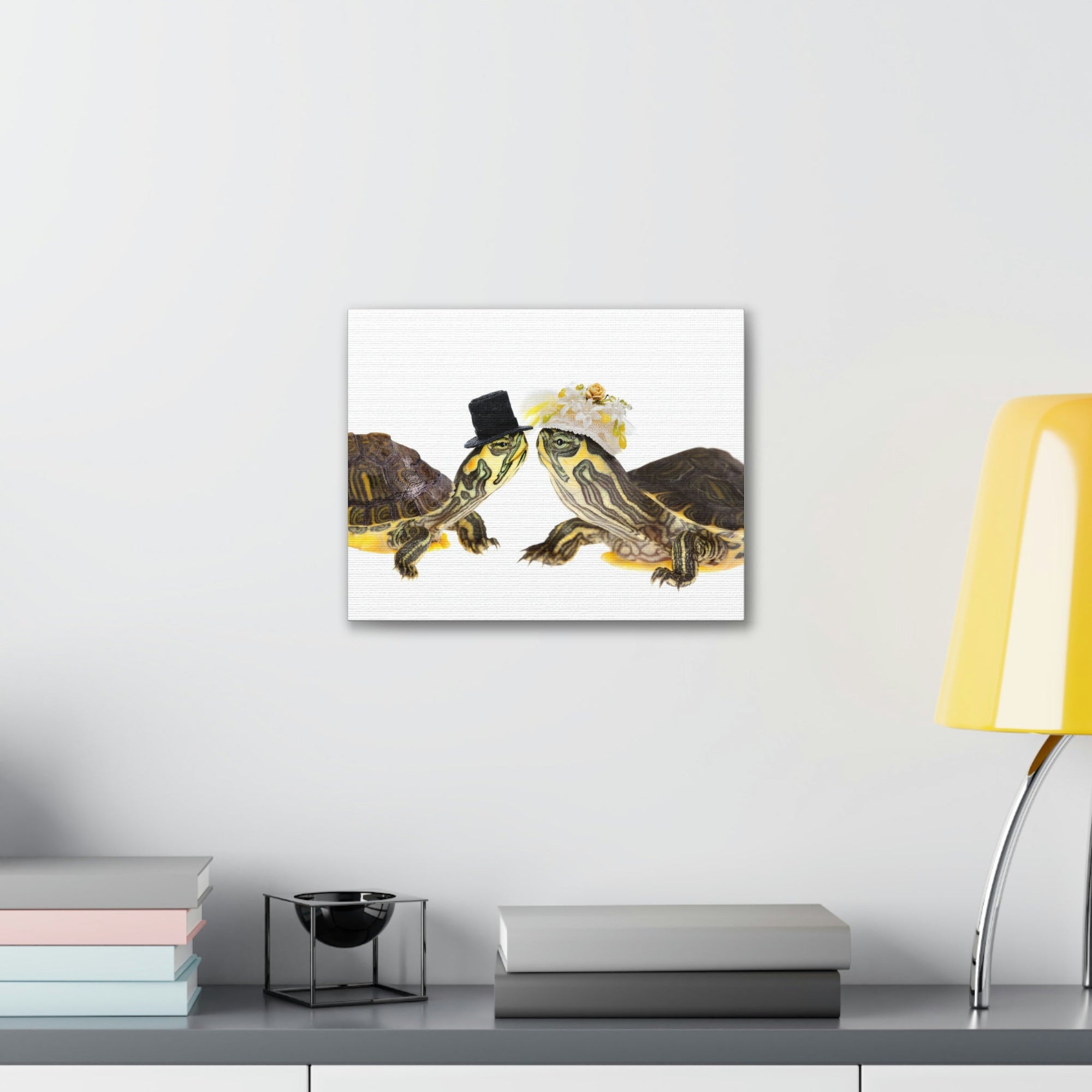 Funny Tortoise Silly Tortoise Couples Wall Art Ready to Hang Unframed-Express Your Love Gifts