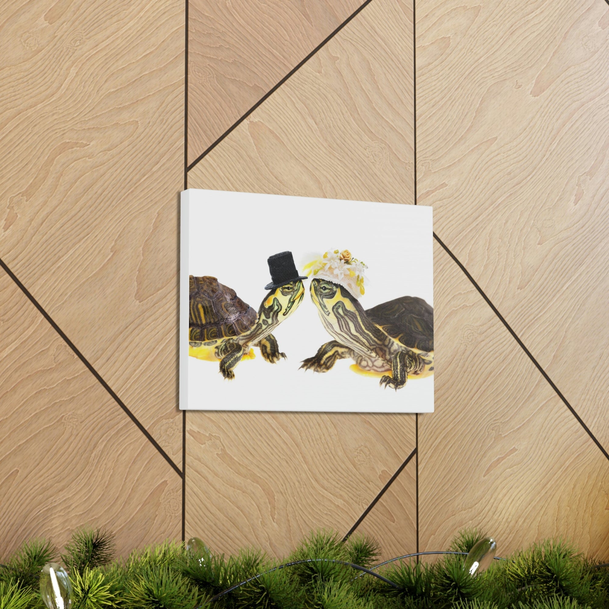 Funny Tortoise Silly Tortoise Couples Wall Art Ready to Hang Unframed-Express Your Love Gifts