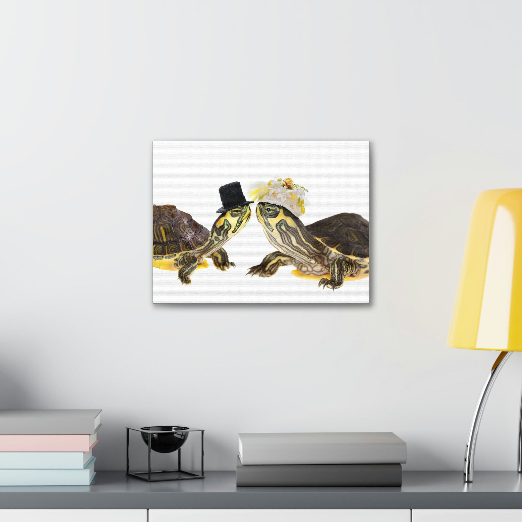 Funny Tortoise Silly Tortoise Couples Wall Art Ready to Hang Unframed-Express Your Love Gifts