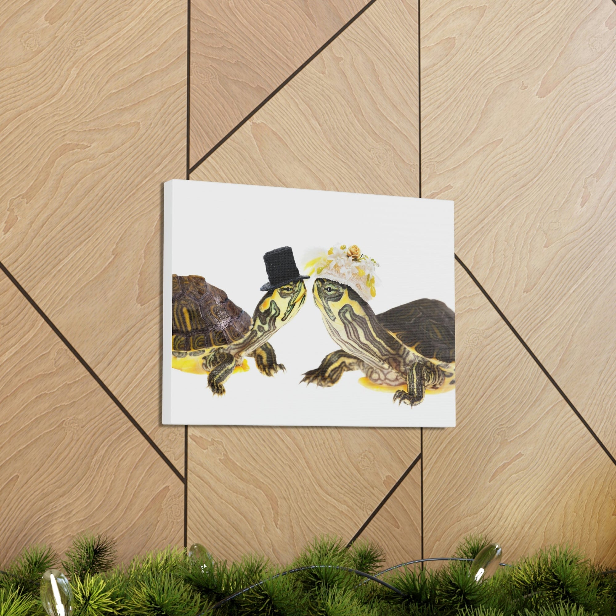 Funny Tortoise Silly Tortoise Couples Wall Art Ready to Hang Unframed-Express Your Love Gifts