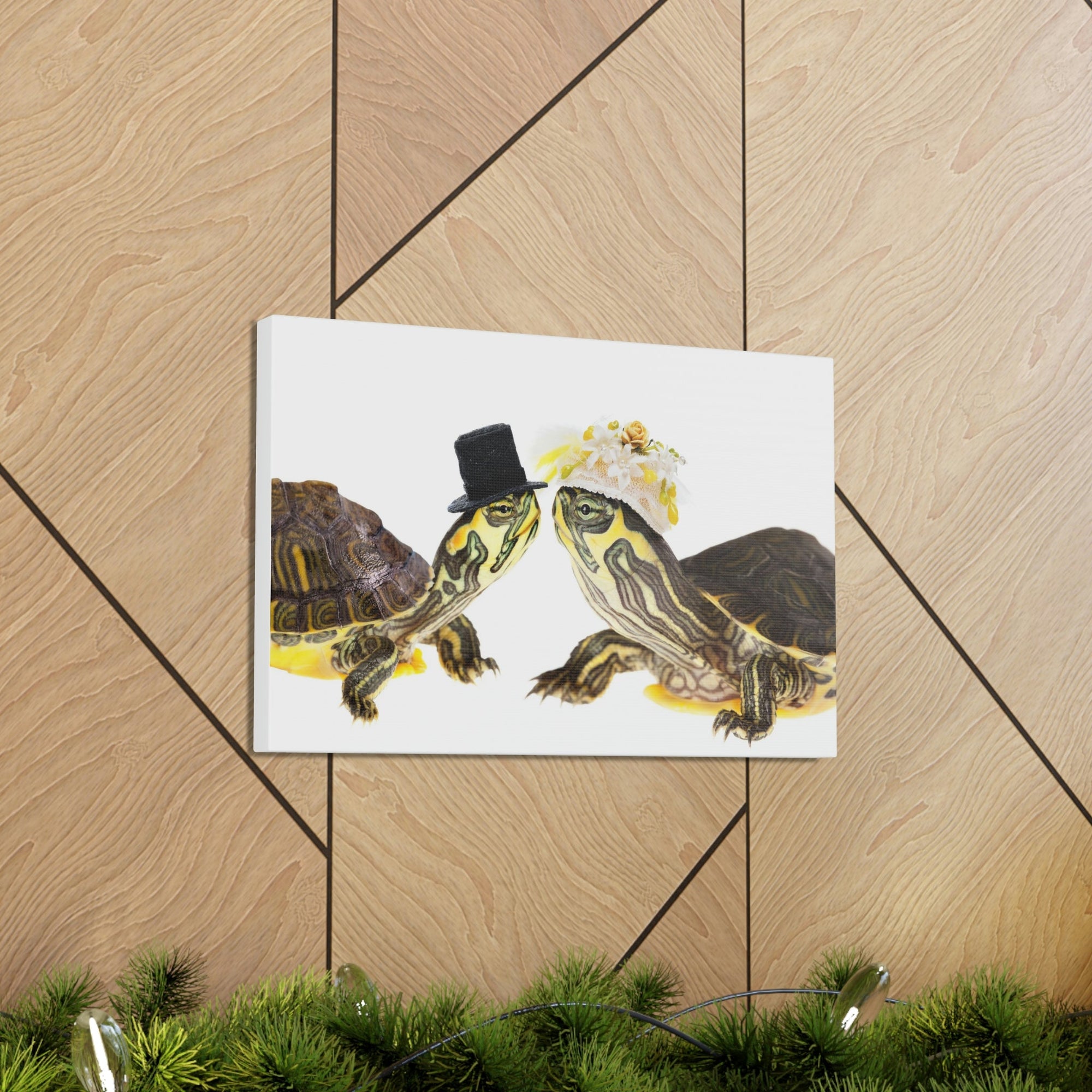 Funny Tortoise Silly Tortoise Couples Wall Art Ready to Hang Unframed-Express Your Love Gifts