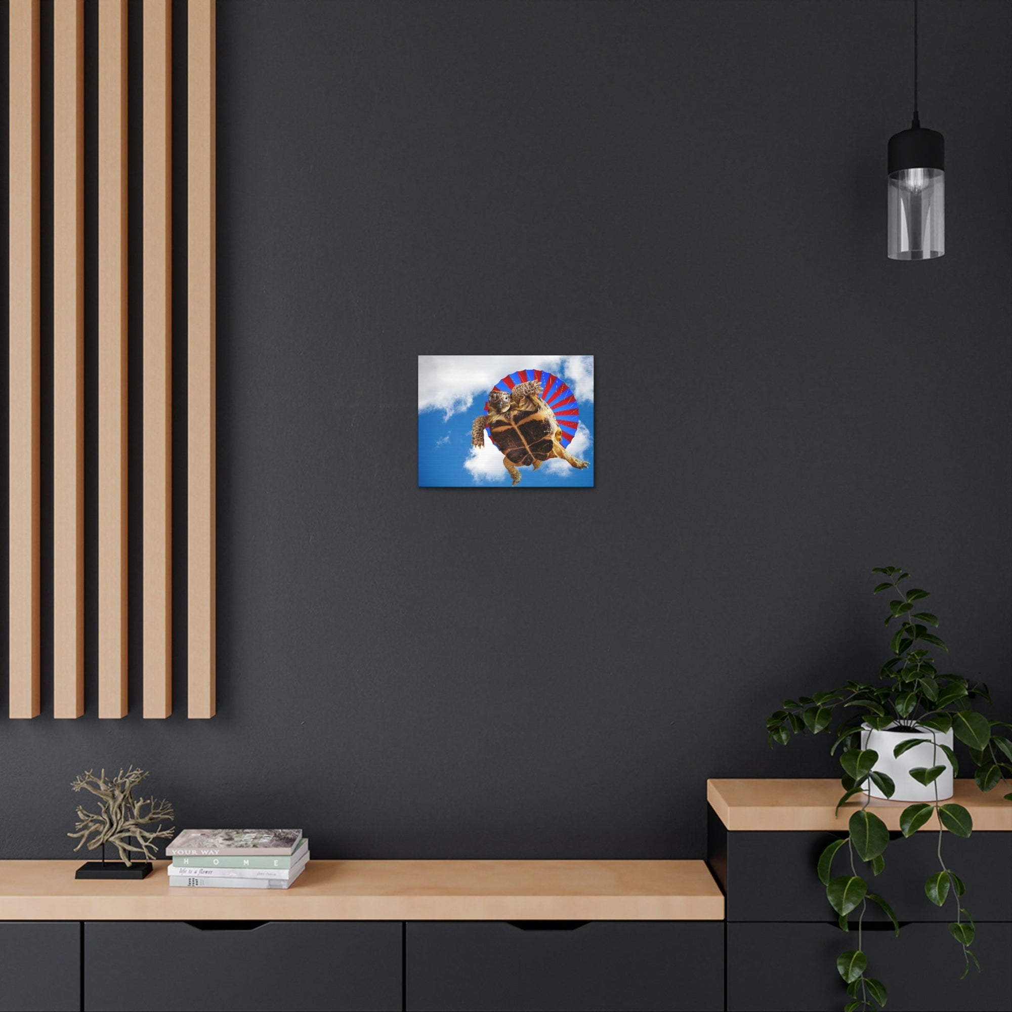 Funny Turtle Silly Turtle Outside Wall Art Ready to Hang Unframed-Express Your Love Gifts