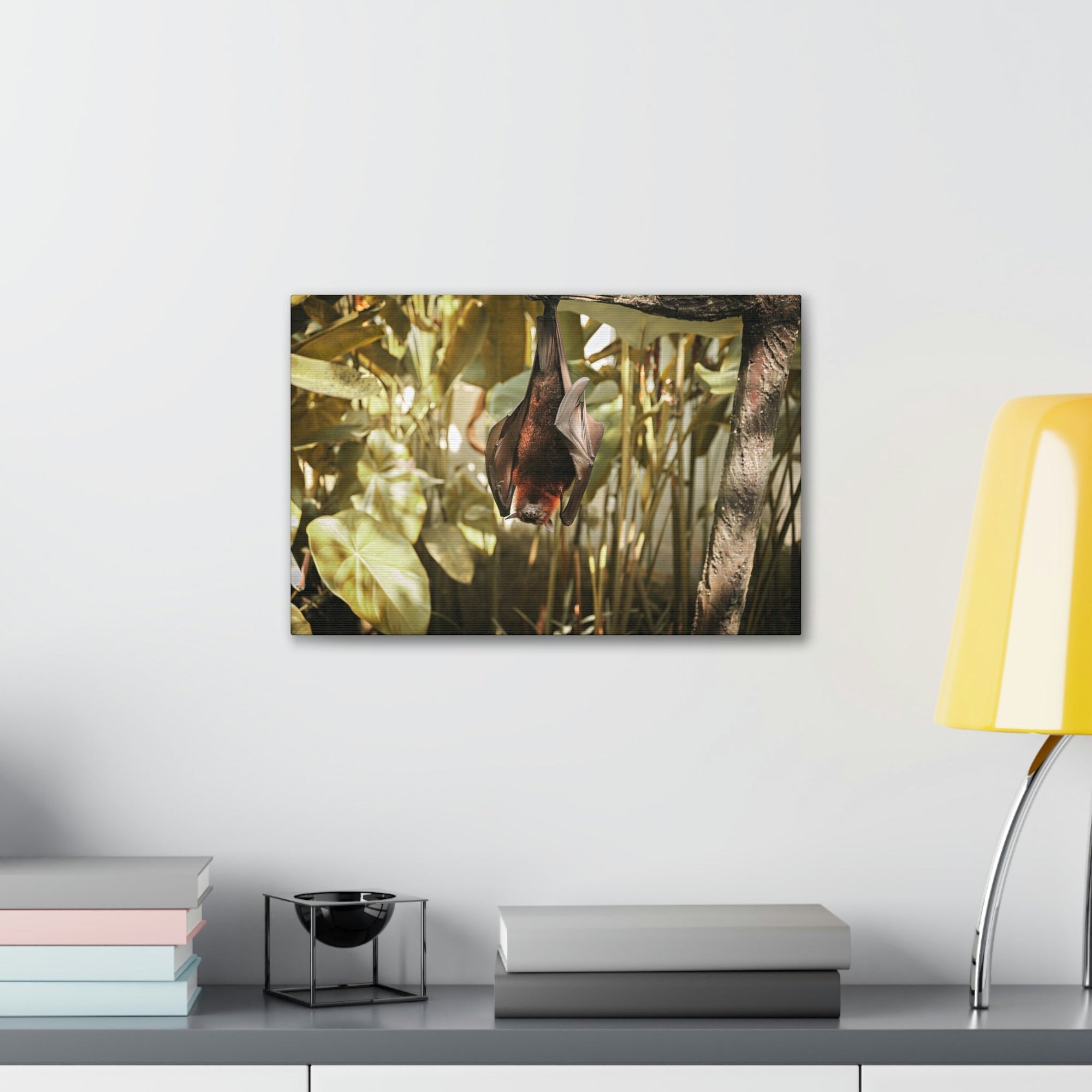 Funny Vampire Bat Silly Vampire Bat Scene Outside Wall Art Ready to Hang Unframed-Express Your Love Gifts