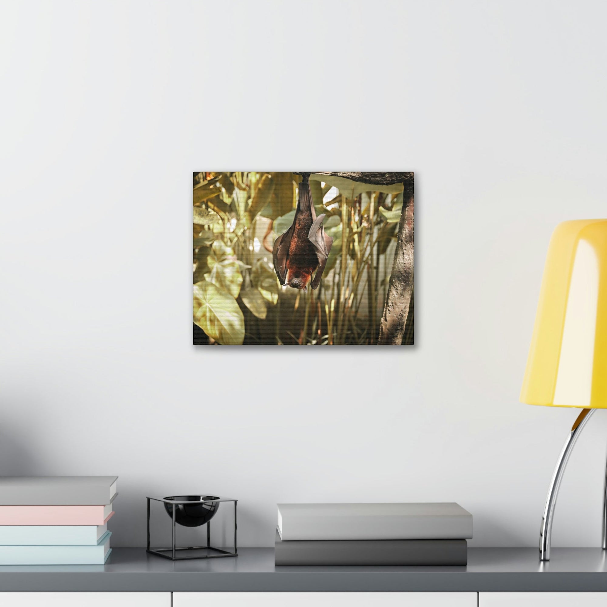 Funny Vampire Bat Silly Vampire Bat Scene Outside Wall Art Ready to Hang Unframed-Express Your Love Gifts