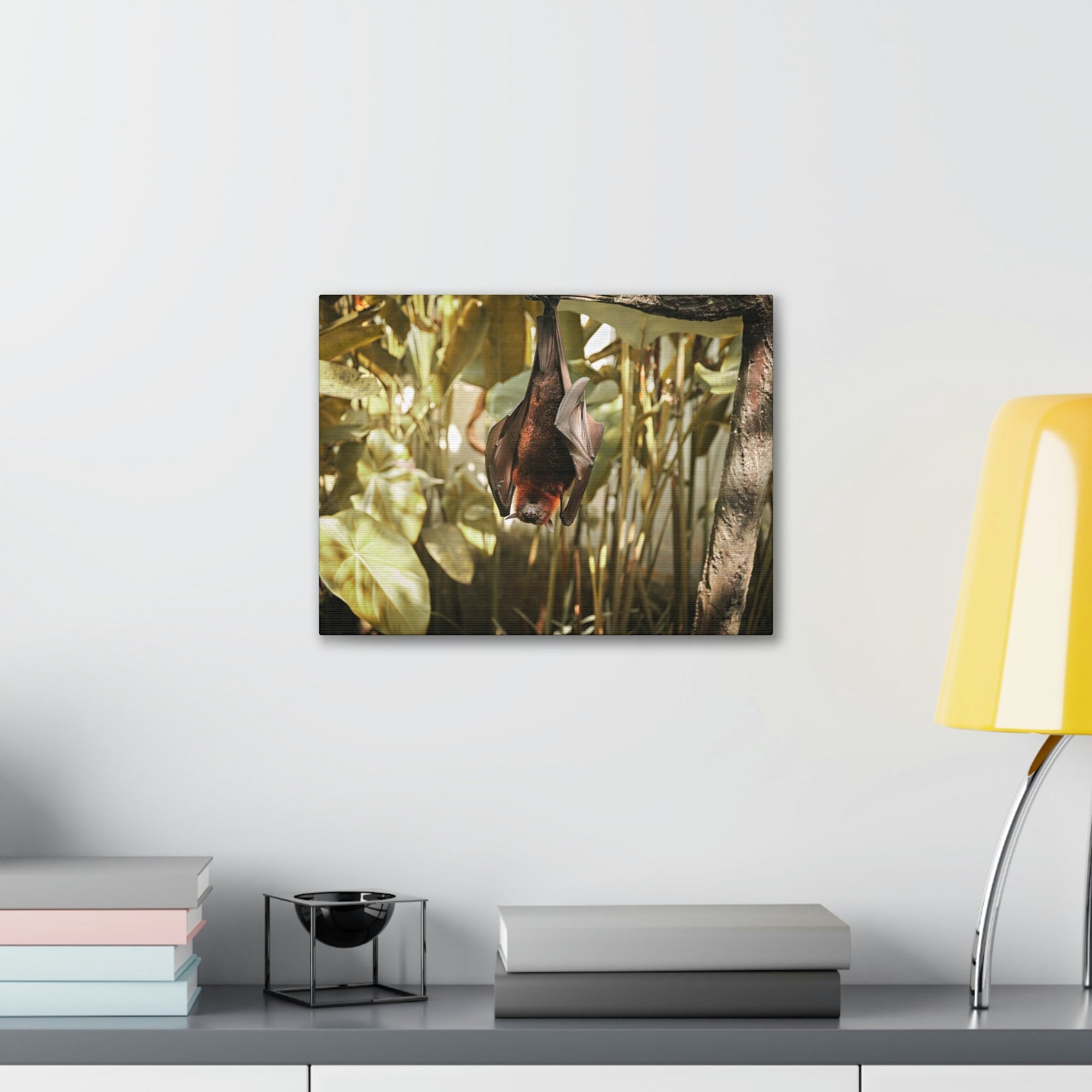 Funny Vampire Bat Silly Vampire Bat Scene Outside Wall Art Ready to Hang Unframed-Express Your Love Gifts