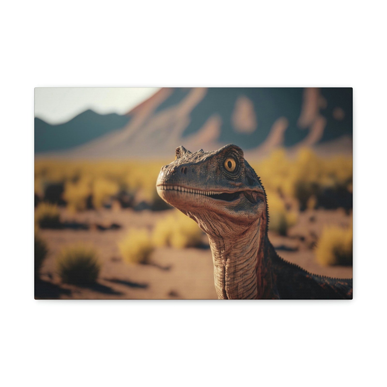 Funny Velociraptor Silly Velociraptor Scene Outside Wall Art Ready to Hang Unframed-Express Your Love Gifts