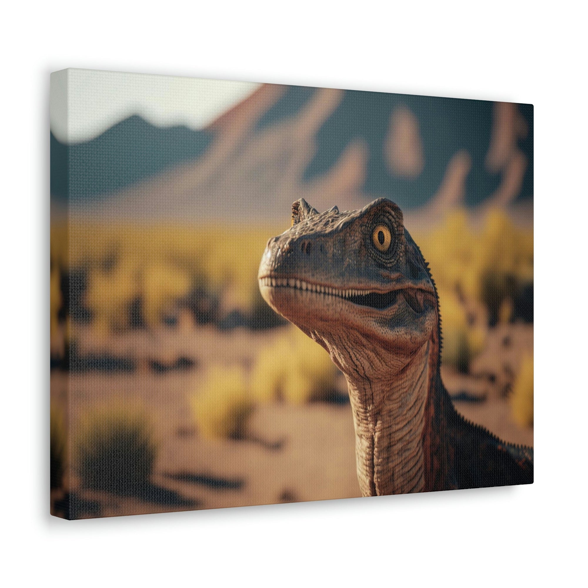 Funny Velociraptor Silly Velociraptor Scene Outside Wall Art Ready to Hang Unframed-Express Your Love Gifts