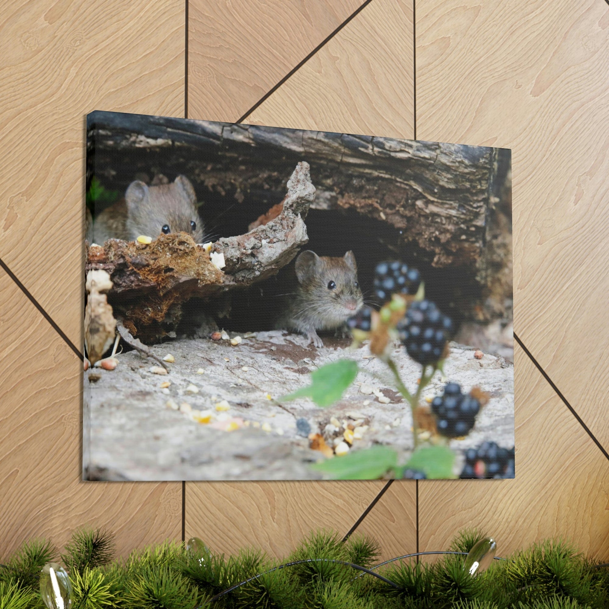 Funny Vole Silly Vole Scene Couple Wall Art Ready to Hang Unframed-Express Your Love Gifts