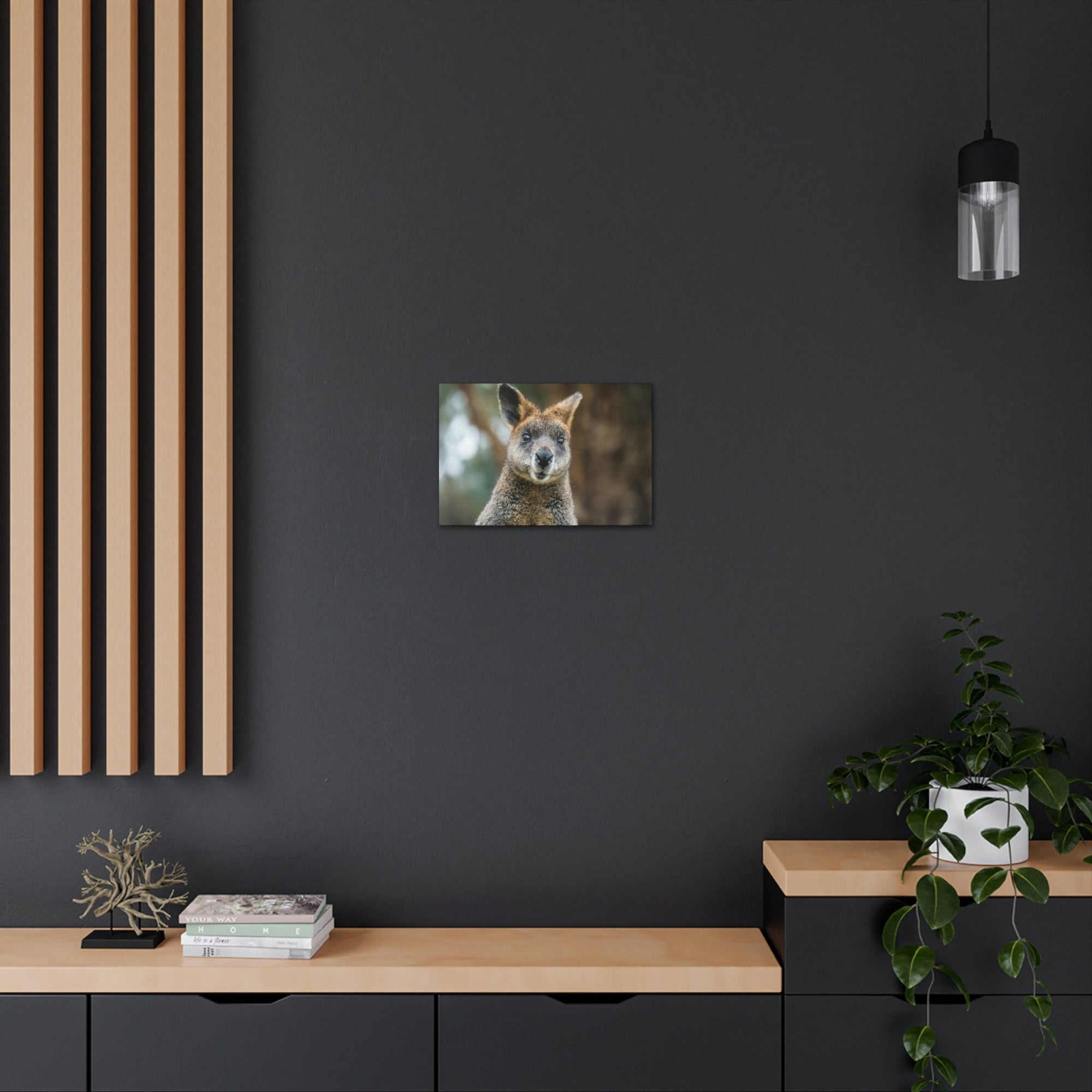 Funny Wallaby Silly Wallaby Scene Outside Wall Art Ready to Hang Unframed-Express Your Love Gifts