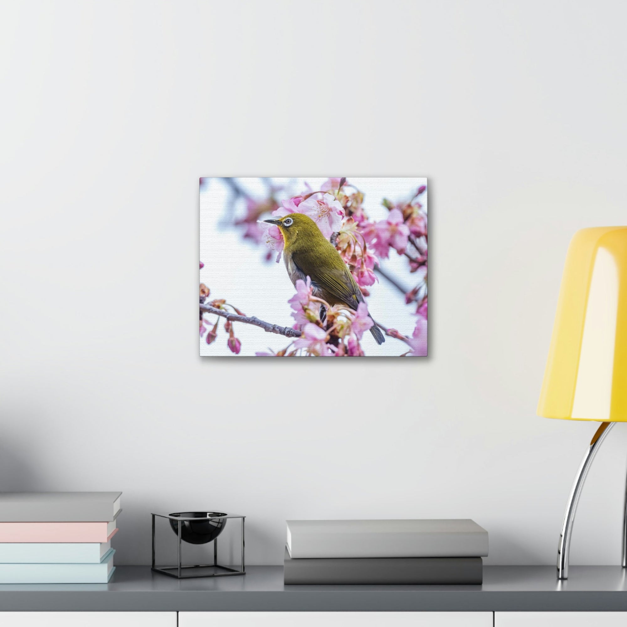 Funny Warbler Silly Warbler Scene Outside Wall Art Ready to Hang Unframed-Express Your Love Gifts