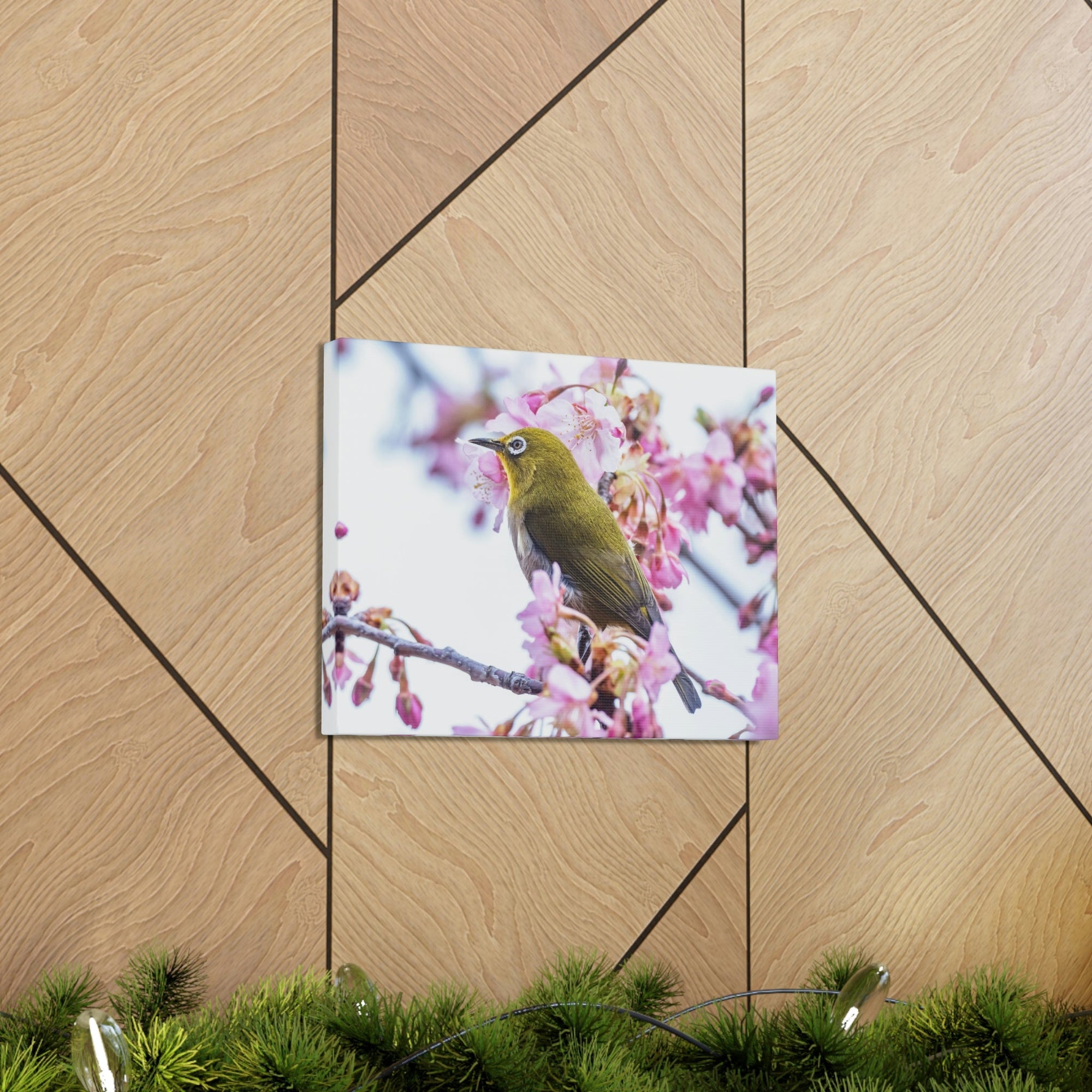 Funny Warbler Silly Warbler Scene Outside Wall Art Ready to Hang Unframed-Express Your Love Gifts