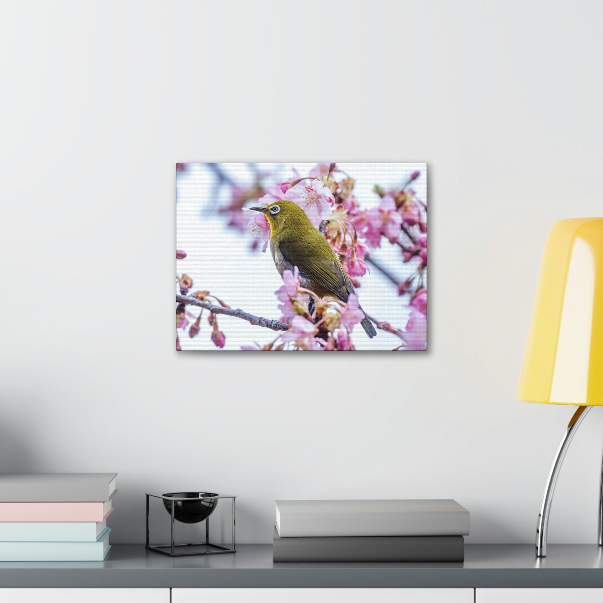 Funny Warbler Silly Warbler Scene Outside Wall Art Ready to Hang Unframed-Express Your Love Gifts