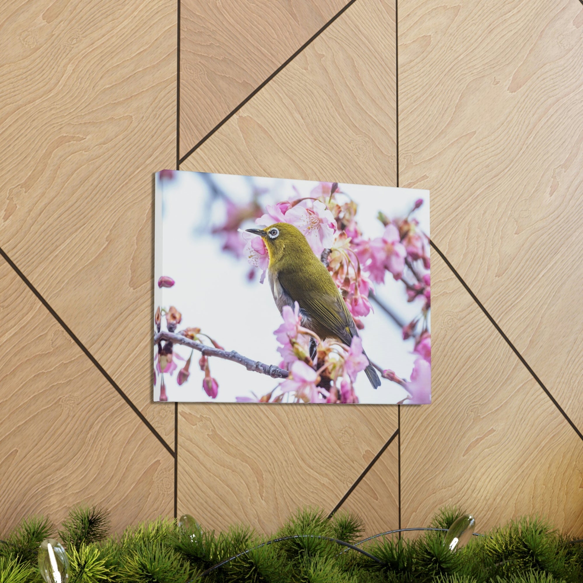 Funny Warbler Silly Warbler Scene Outside Wall Art Ready to Hang Unframed-Express Your Love Gifts