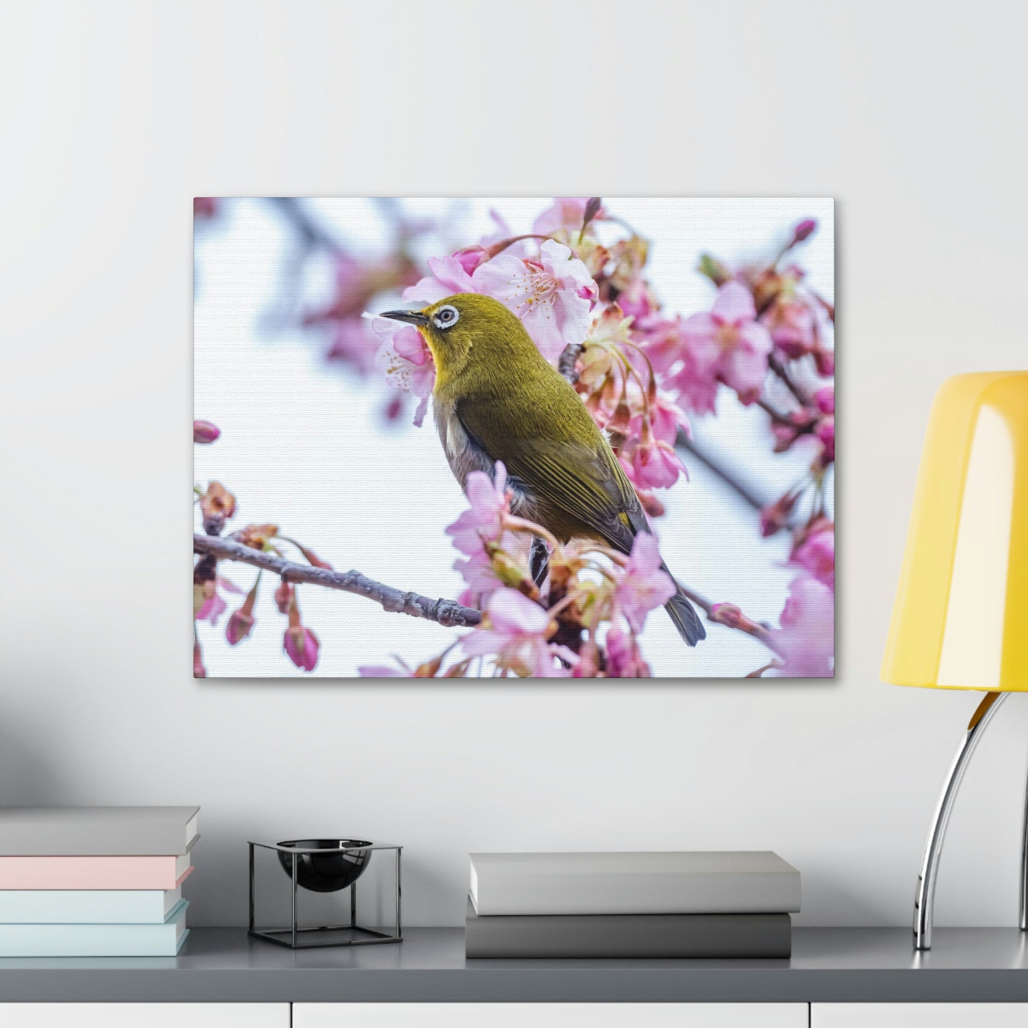 Funny Warbler Silly Warbler Scene Outside Wall Art Ready to Hang Unframed-Express Your Love Gifts