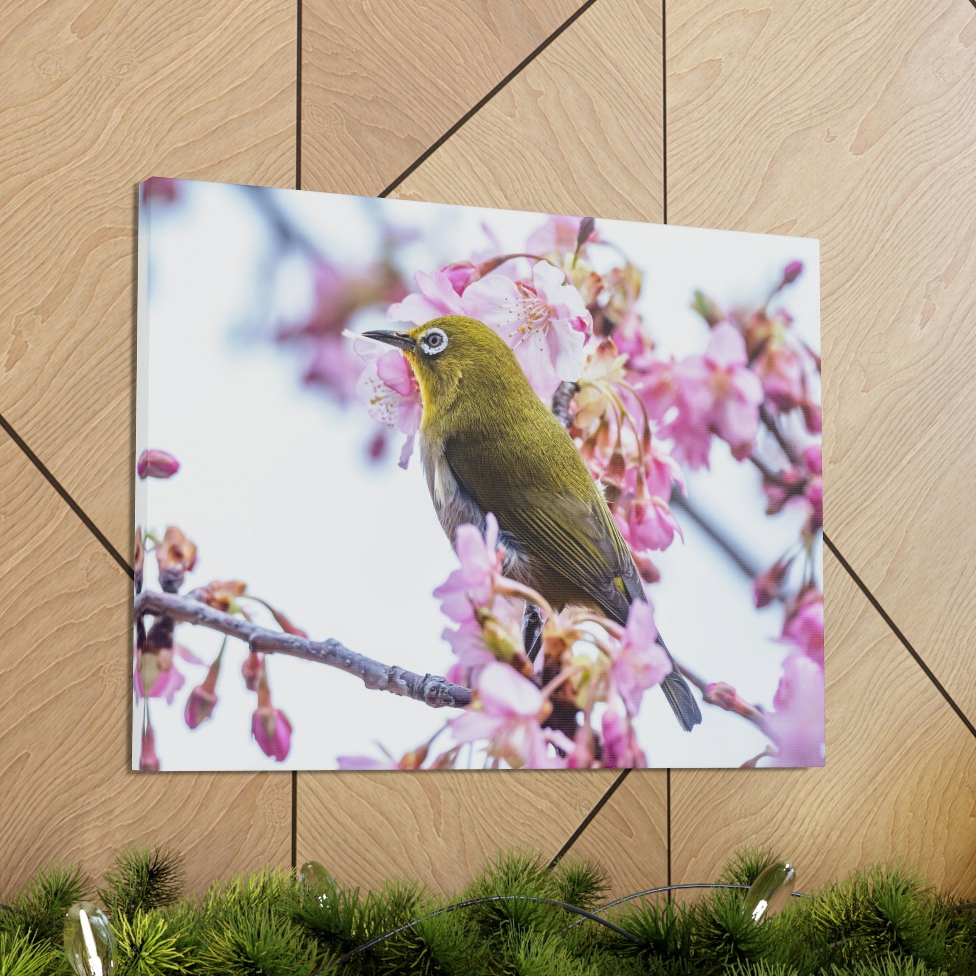 Funny Warbler Silly Warbler Scene Outside Wall Art Ready to Hang Unframed-Express Your Love Gifts