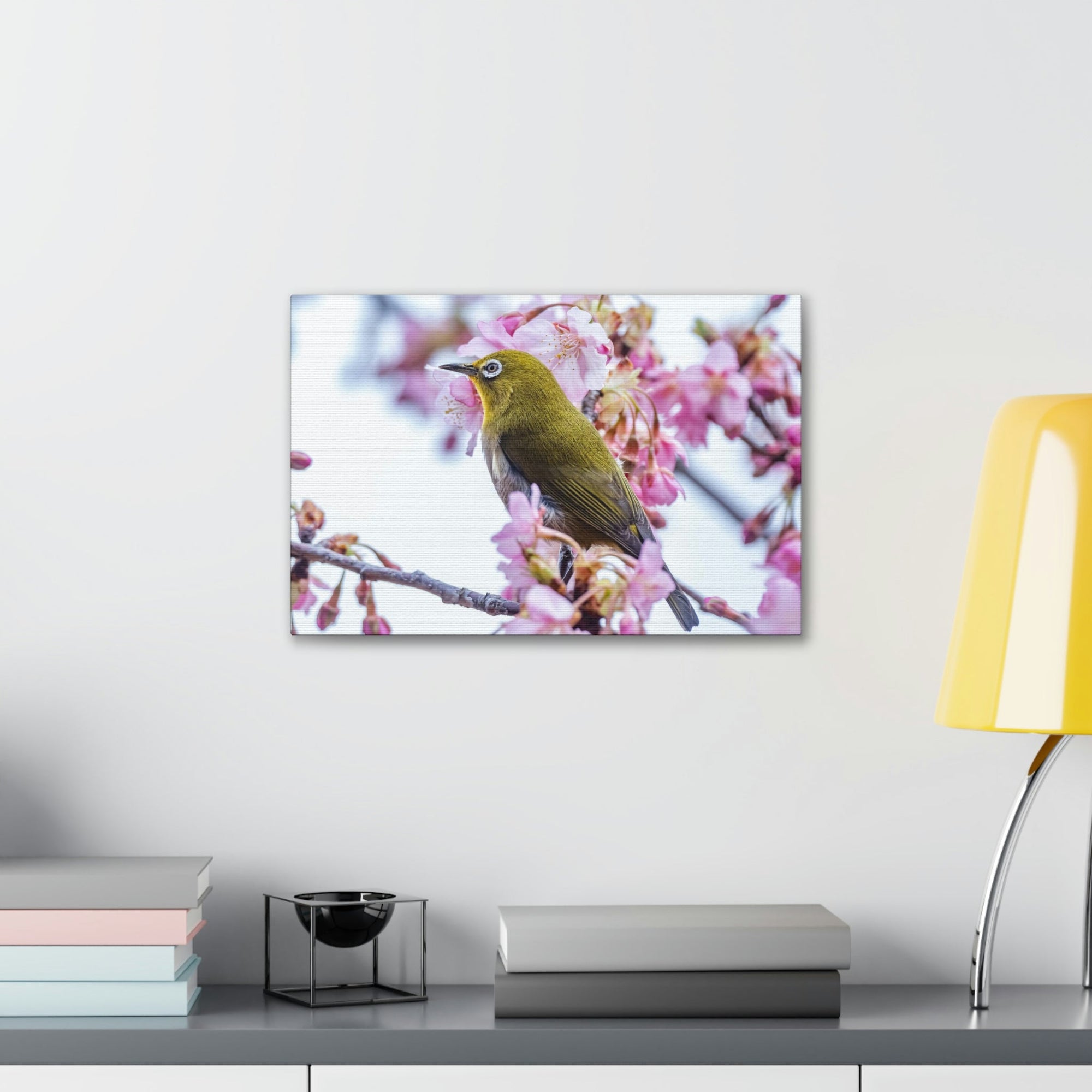 Funny Warbler Silly Warbler Scene Outside Wall Art Ready to Hang Unframed-Express Your Love Gifts