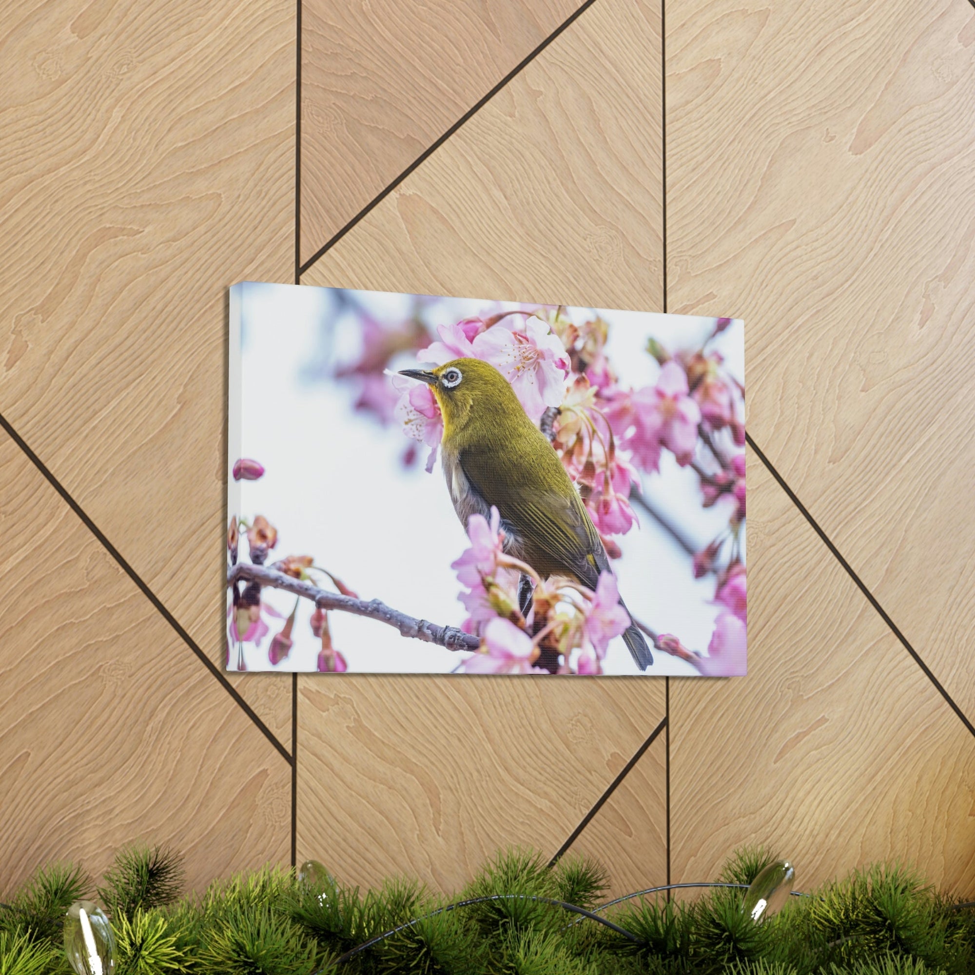 Funny Warbler Silly Warbler Scene Outside Wall Art Ready to Hang Unframed-Express Your Love Gifts