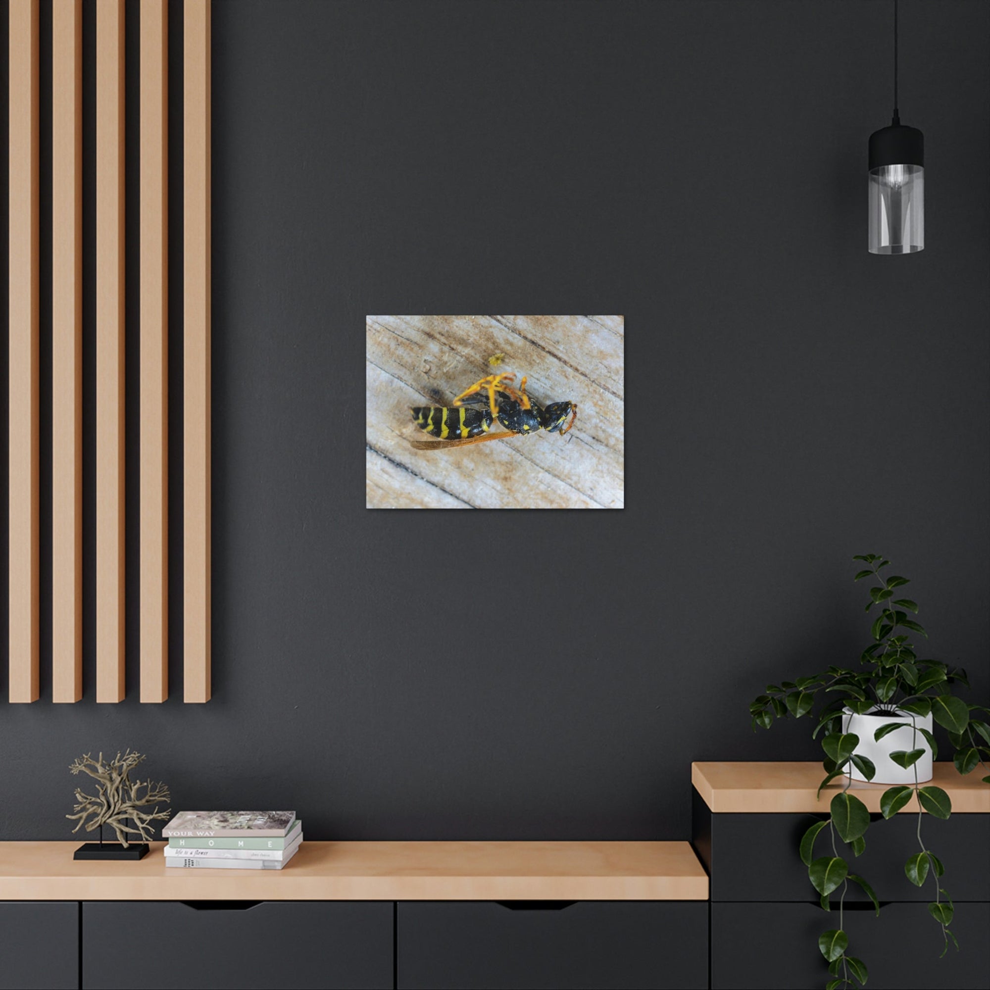 Funny Wasp Silly Wasp Scene Inside Wall Art Ready to Hang Unframed-Express Your Love Gifts