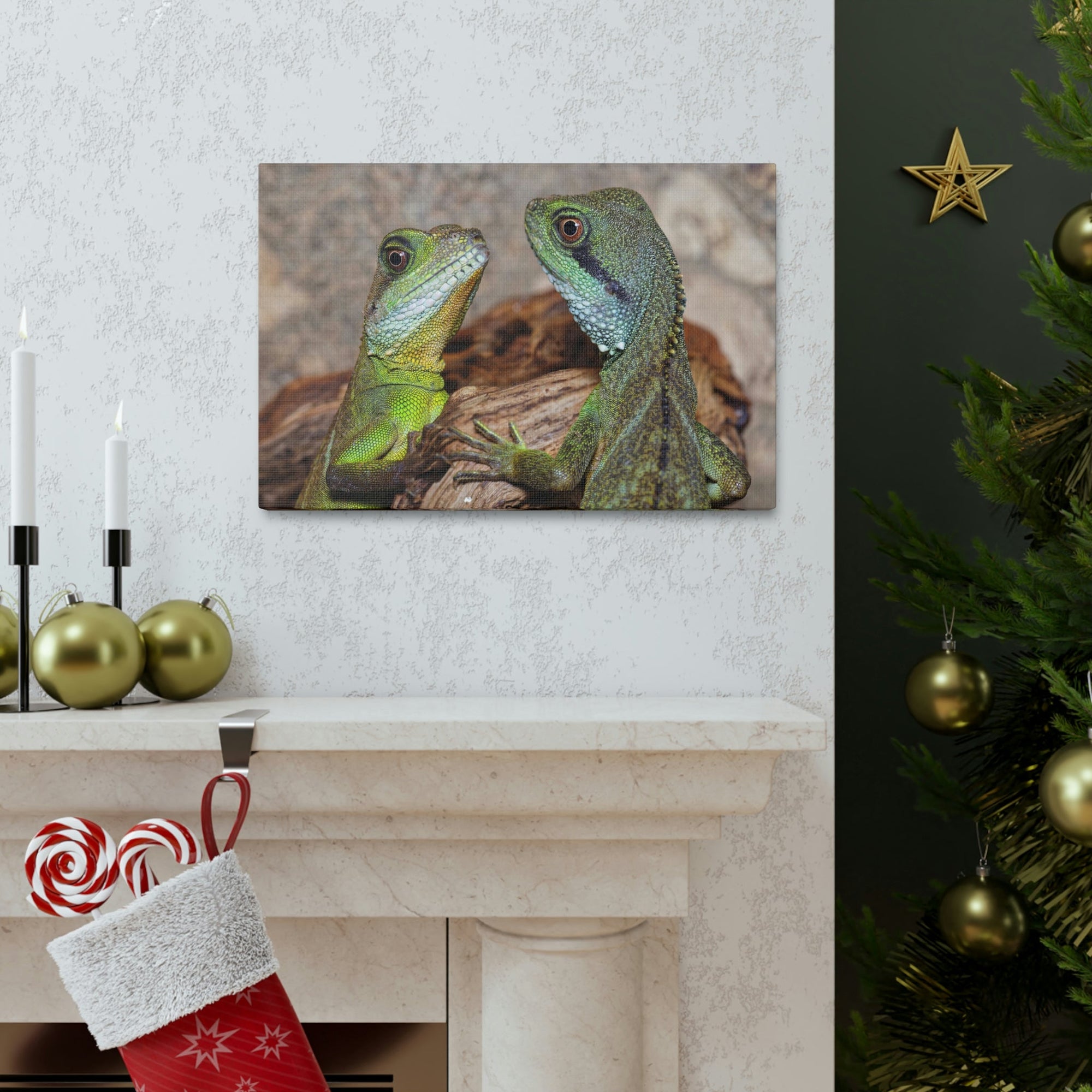 Funny Water Dragons Silly Water Dragons Scene Couple Wall Art Ready to Hang Unframed-Express Your Love Gifts