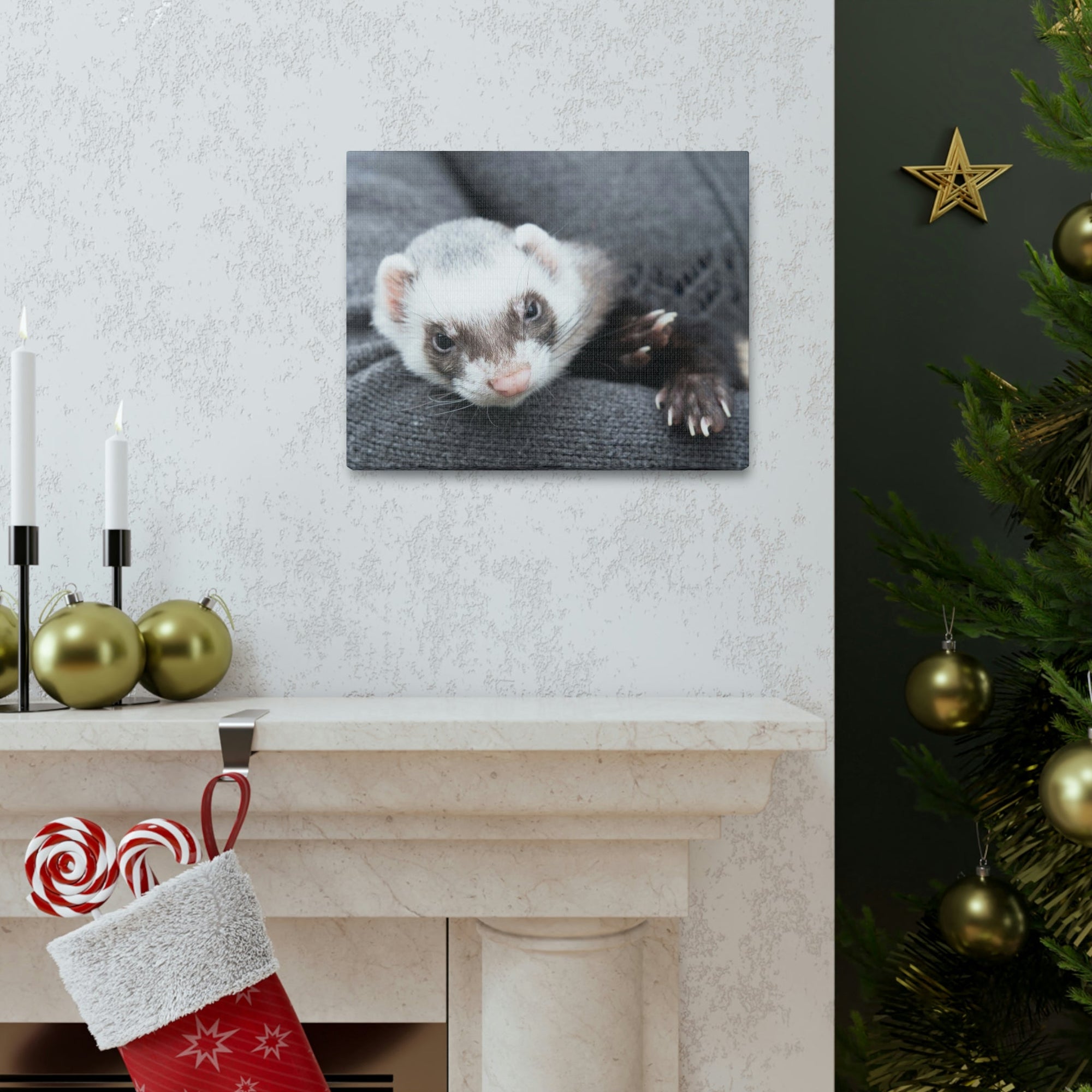 Funny Weasel Silly Weasel Scene Inside Wall Art Ready to Hang Unframed-Express Your Love Gifts