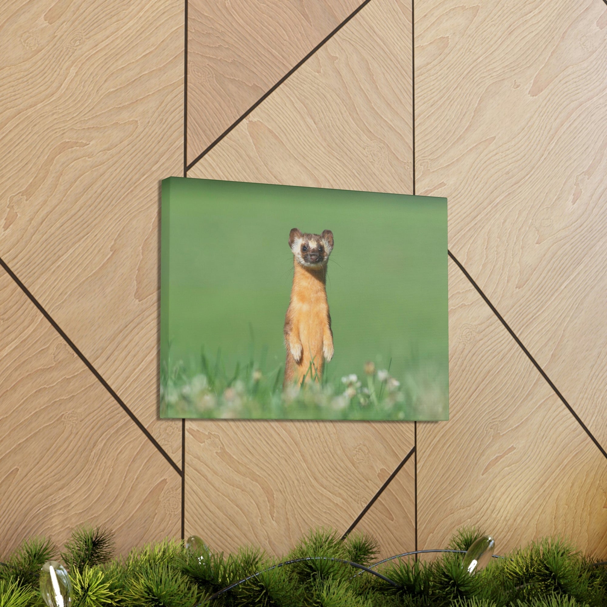 Funny Weasel Silly Weasel Scene Outside Wall Art Ready to Hang Unframed-Express Your Love Gifts